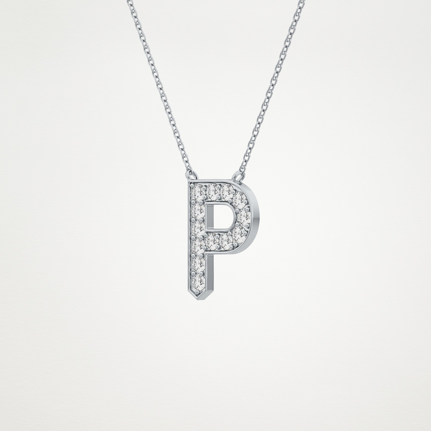 0.39 CT Moissanite P-Shaped Necklace in 14K or 18K Solid Gold – DEF Color, VVS Clarity