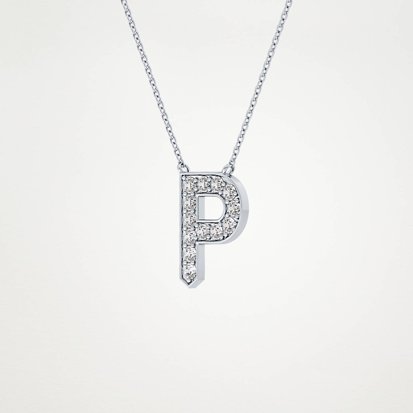 0.39 CT Moissanite P-Shaped Necklace in 14K or 18K Solid Gold – DEF Color, VVS Clarity