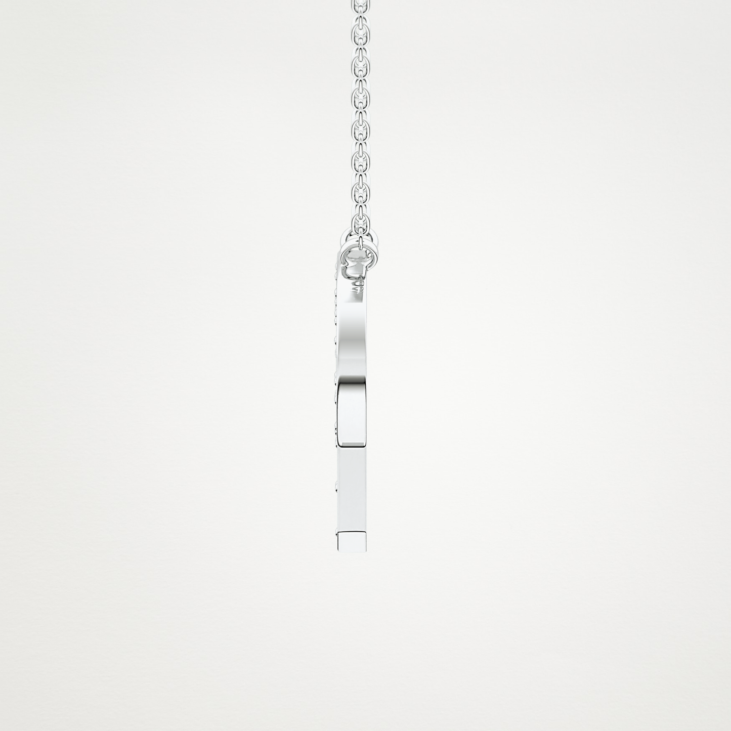 0.39 CT Moissanite P-Shaped Necklace in 14K or 18K Solid Gold – DEF Color, VVS Clarity