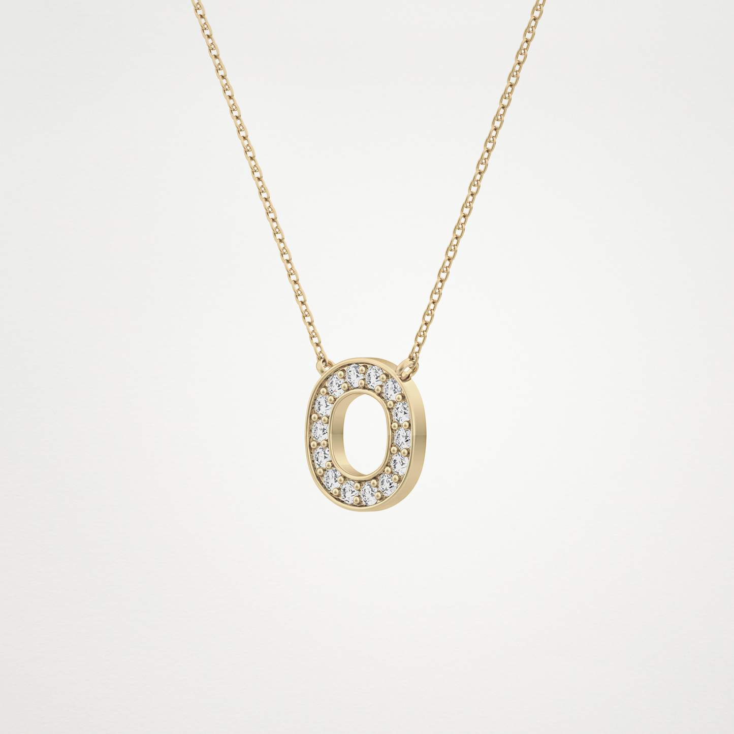 0.22 CT Moissanite O-Shaped Necklace in 14K or 18K Solid Gold – DEF Color, VVS Clarity