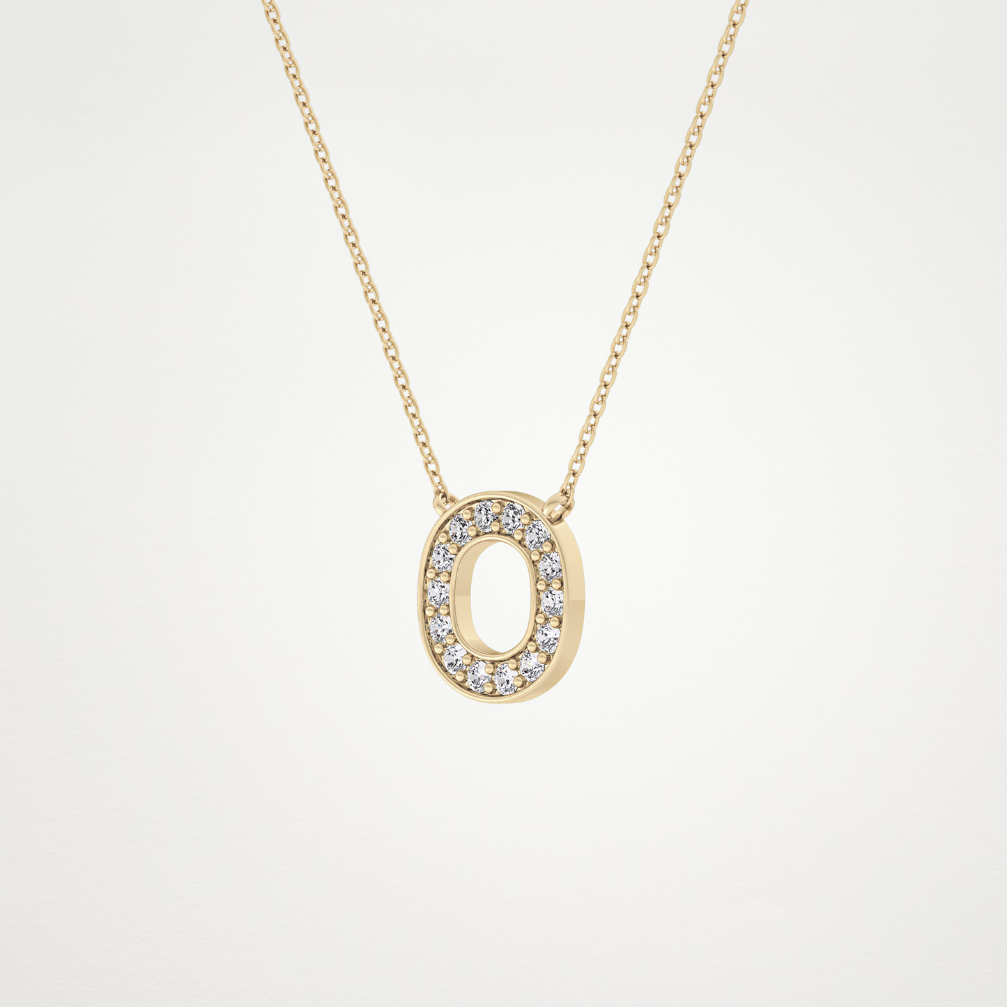 0.22 CT Moissanite O-Shaped Necklace in 14K or 18K Solid Gold – DEF Color, VVS Clarity