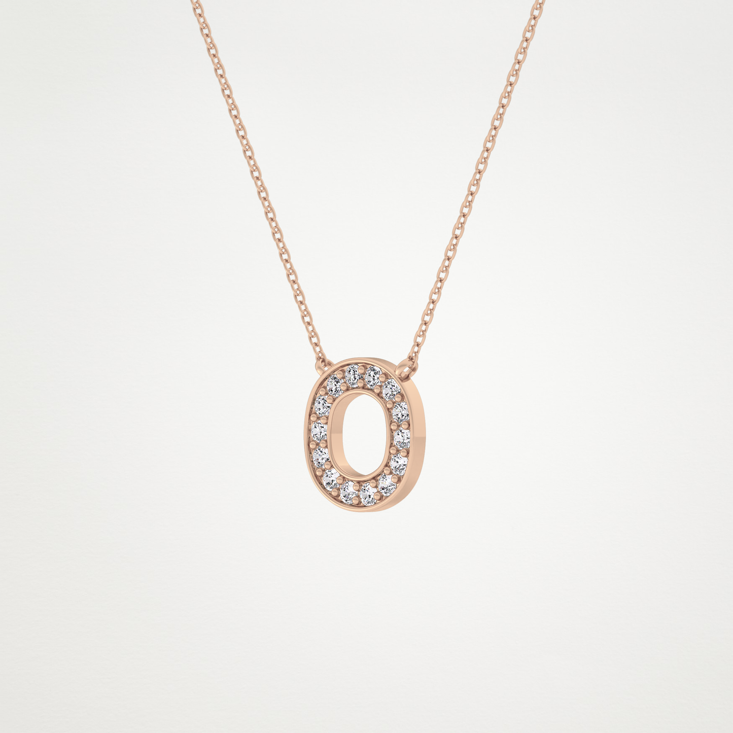0.22 CT Moissanite O-Shaped Necklace in 14K or 18K Solid Gold – DEF Color, VVS Clarity