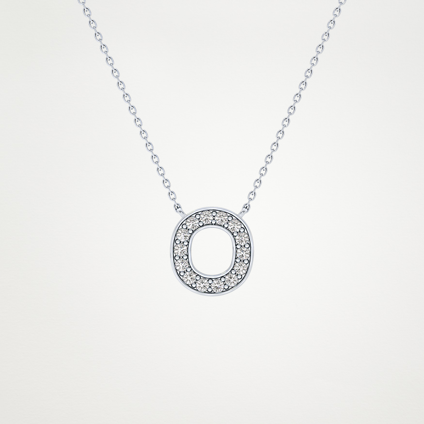 0.22 CT Moissanite O-Shaped Necklace in 14K or 18K Solid Gold – DEF Color, VVS Clarity