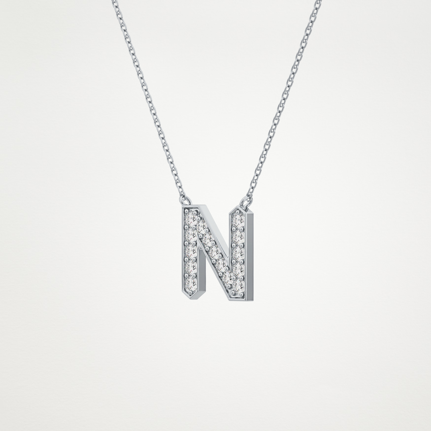 0.31 CT Moissanite N-Shaped Necklace in 14K or 18K Solid Gold – DEF Color, VVS Clarity