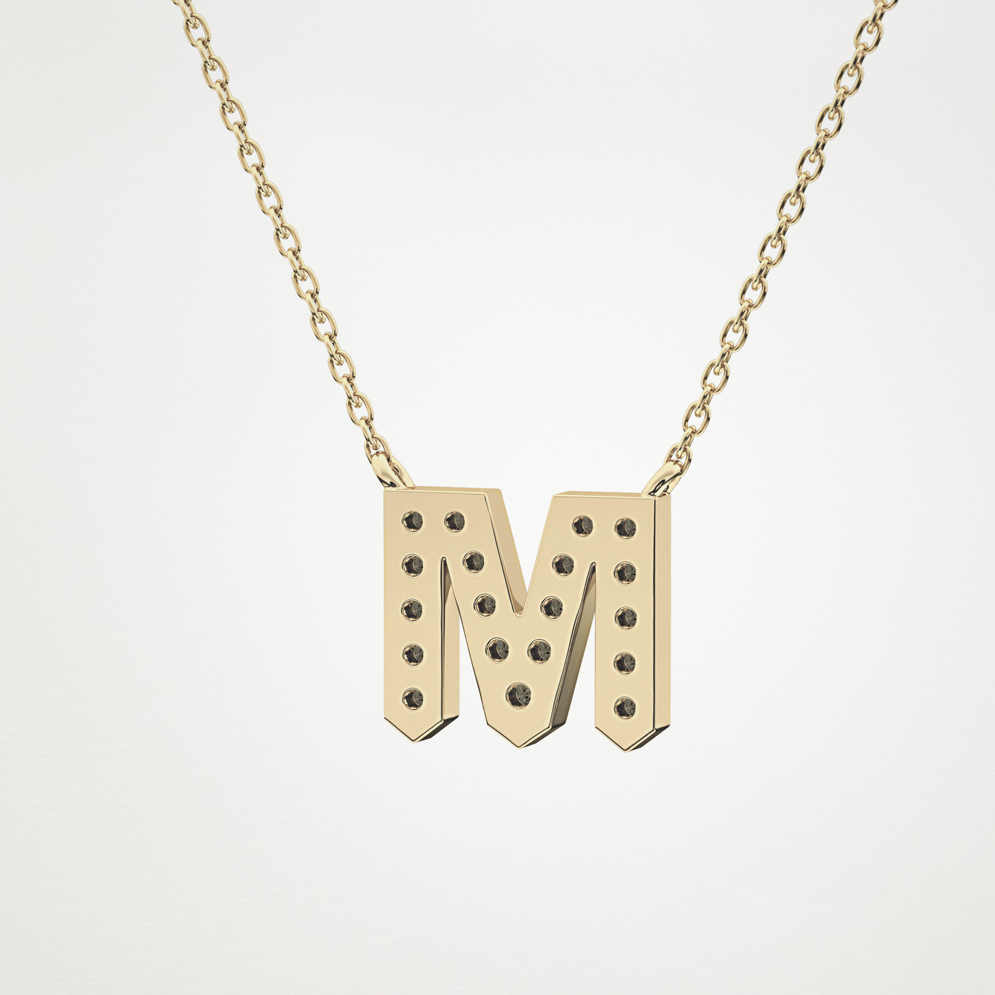 0.202 CT Moissanite M-Shaped Necklace in 14K or 18K Solid Gold – DEF Color, VVS Clarity