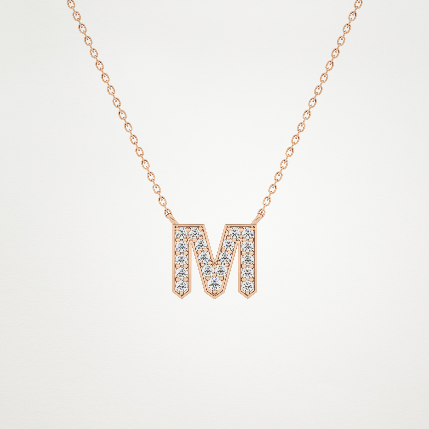 0.202 CT Moissanite M-Shaped Necklace in 14K or 18K Solid Gold – DEF Color, VVS Clarity