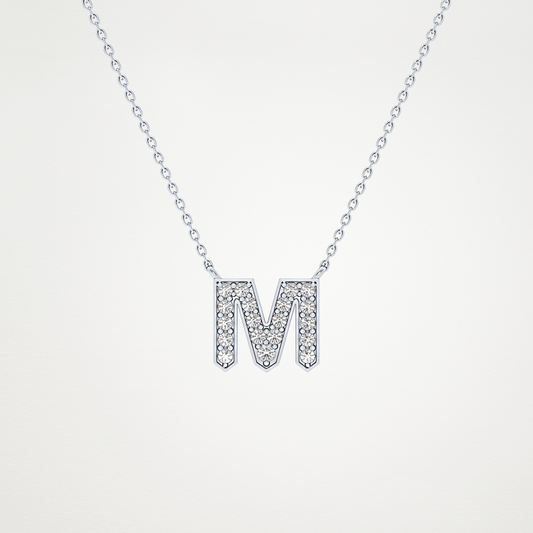 0.202 CT Moissanite M-Shaped Necklace in 14K or 18K Solid Gold – DEF Color, VVS Clarity