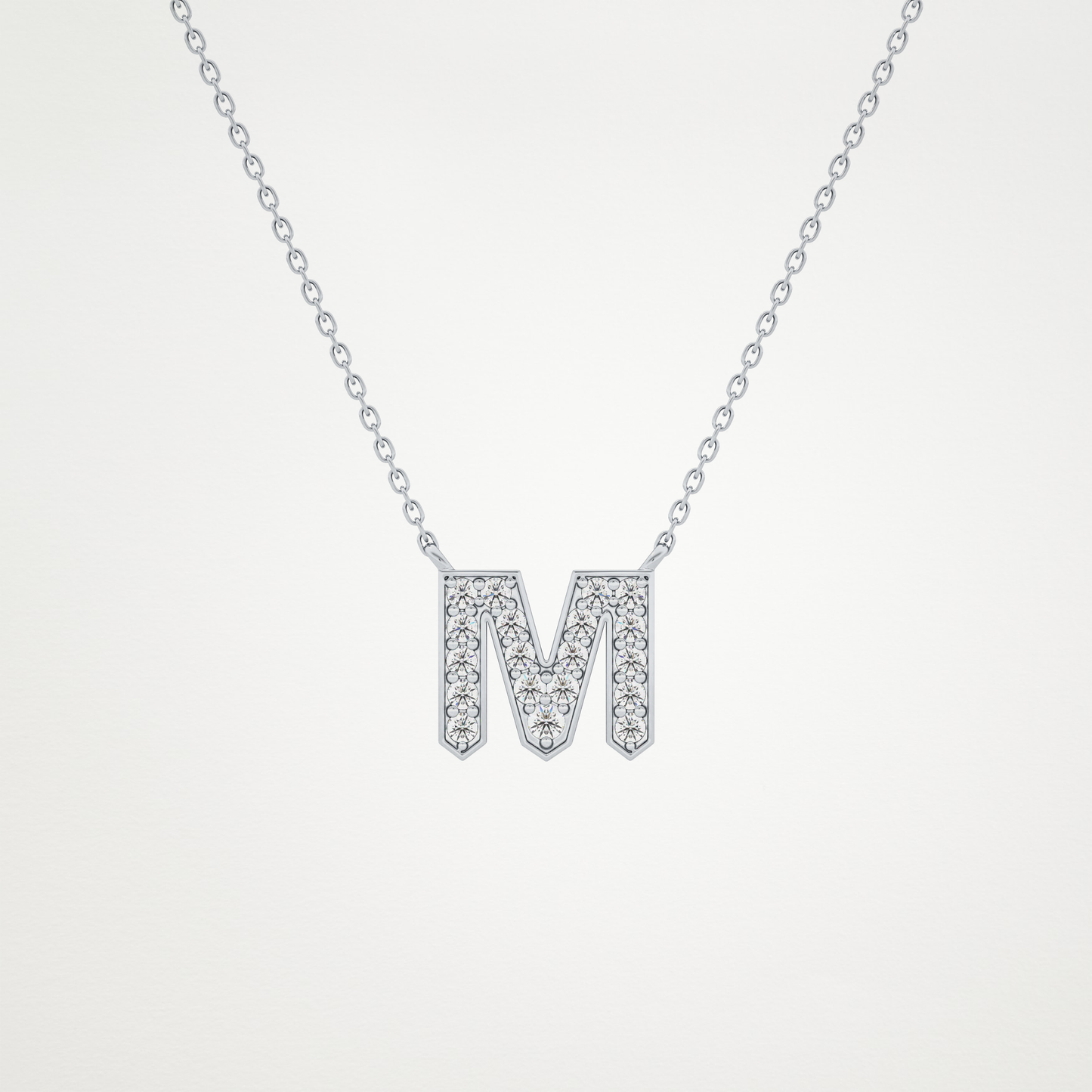 0.202 CT Moissanite M-Shaped Necklace in 14K or 18K Solid Gold – DEF Color, VVS Clarity