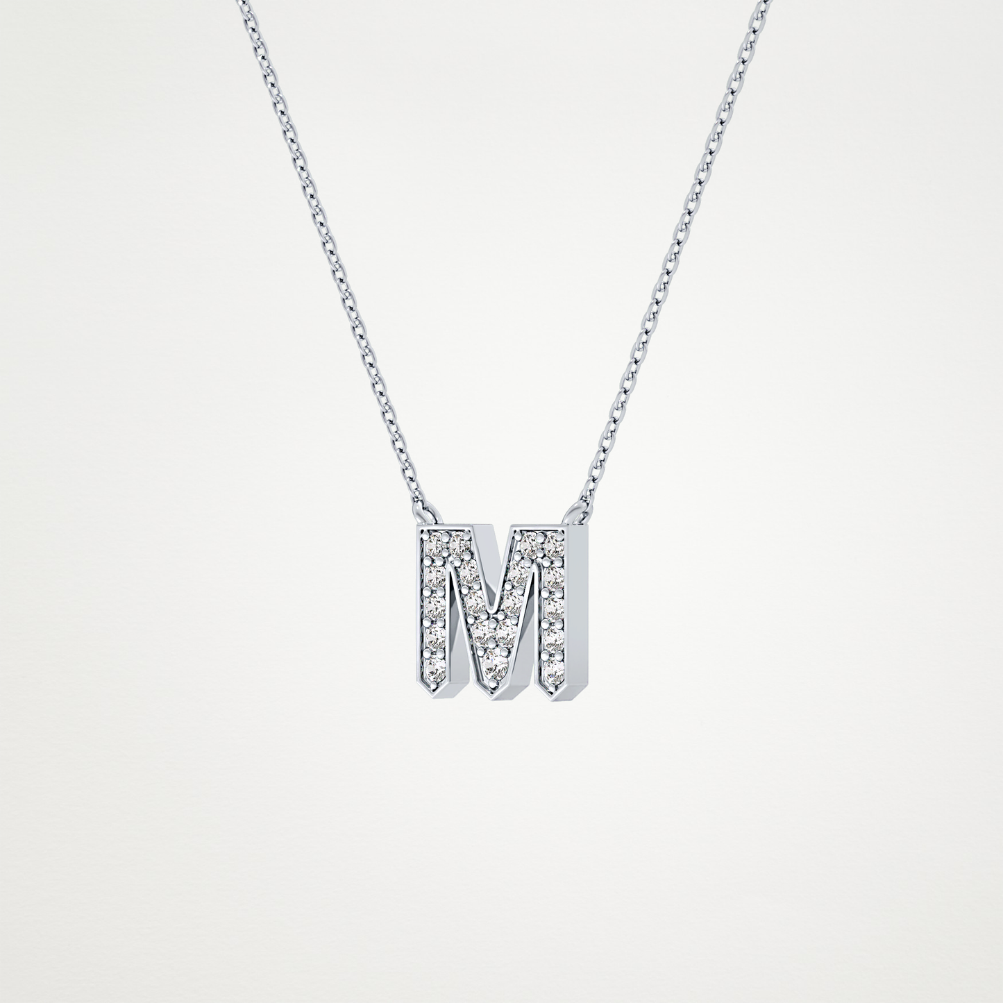 0.202 CT Moissanite M-Shaped Necklace in 14K or 18K Solid Gold – DEF Color, VVS Clarity