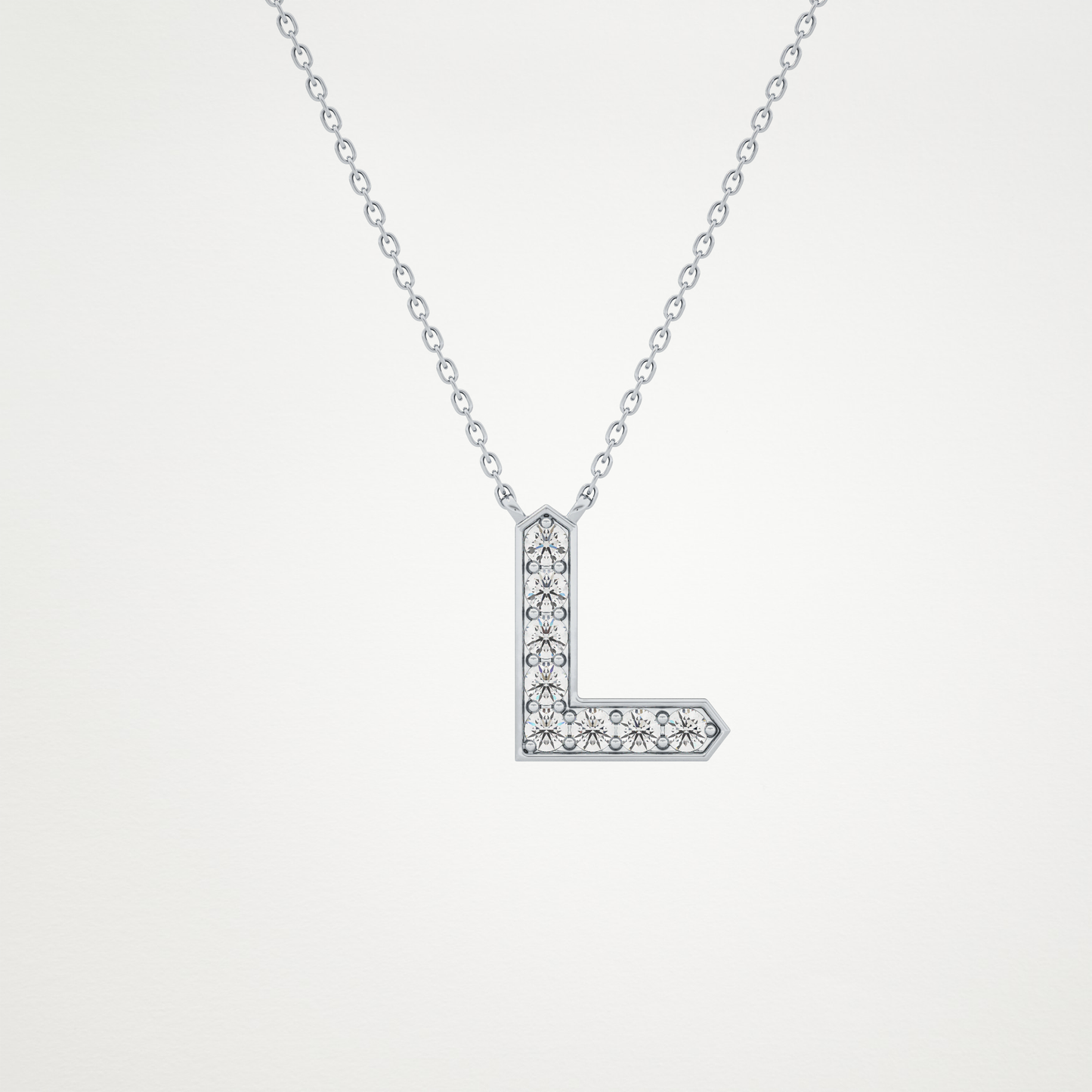 0.24 CT Moissanite L-Shaped Necklace in 14K or 18K Solid Gold – DEF Color, VVS Clarity
