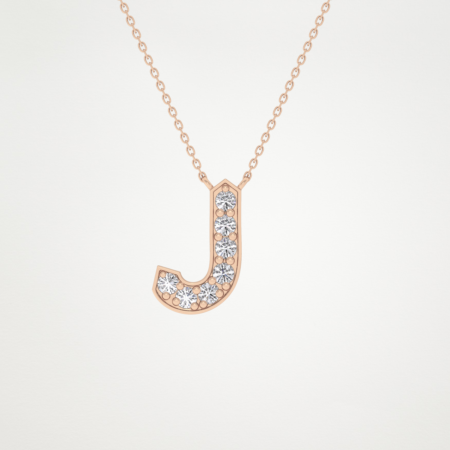 0.356 CT Moissanite J-Shaped Necklace in 14K or 18K Solid Gold – DEF Color, VVS Clarity