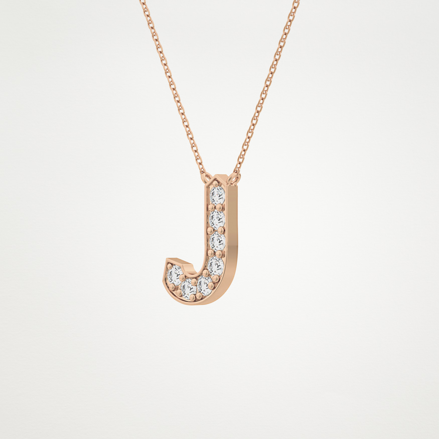 0.356 CT Moissanite J-Shaped Necklace in 14K or 18K Solid Gold – DEF Color, VVS Clarity