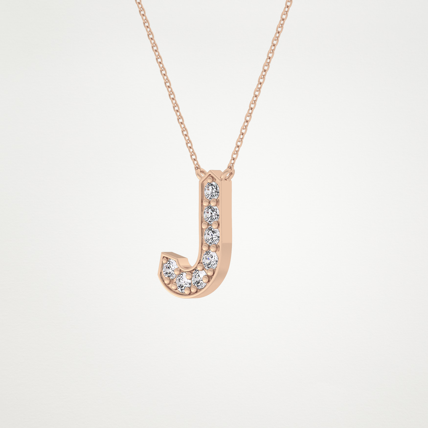 0.356 CT Moissanite J-Shaped Necklace in 14K or 18K Solid Gold – DEF Color, VVS Clarity