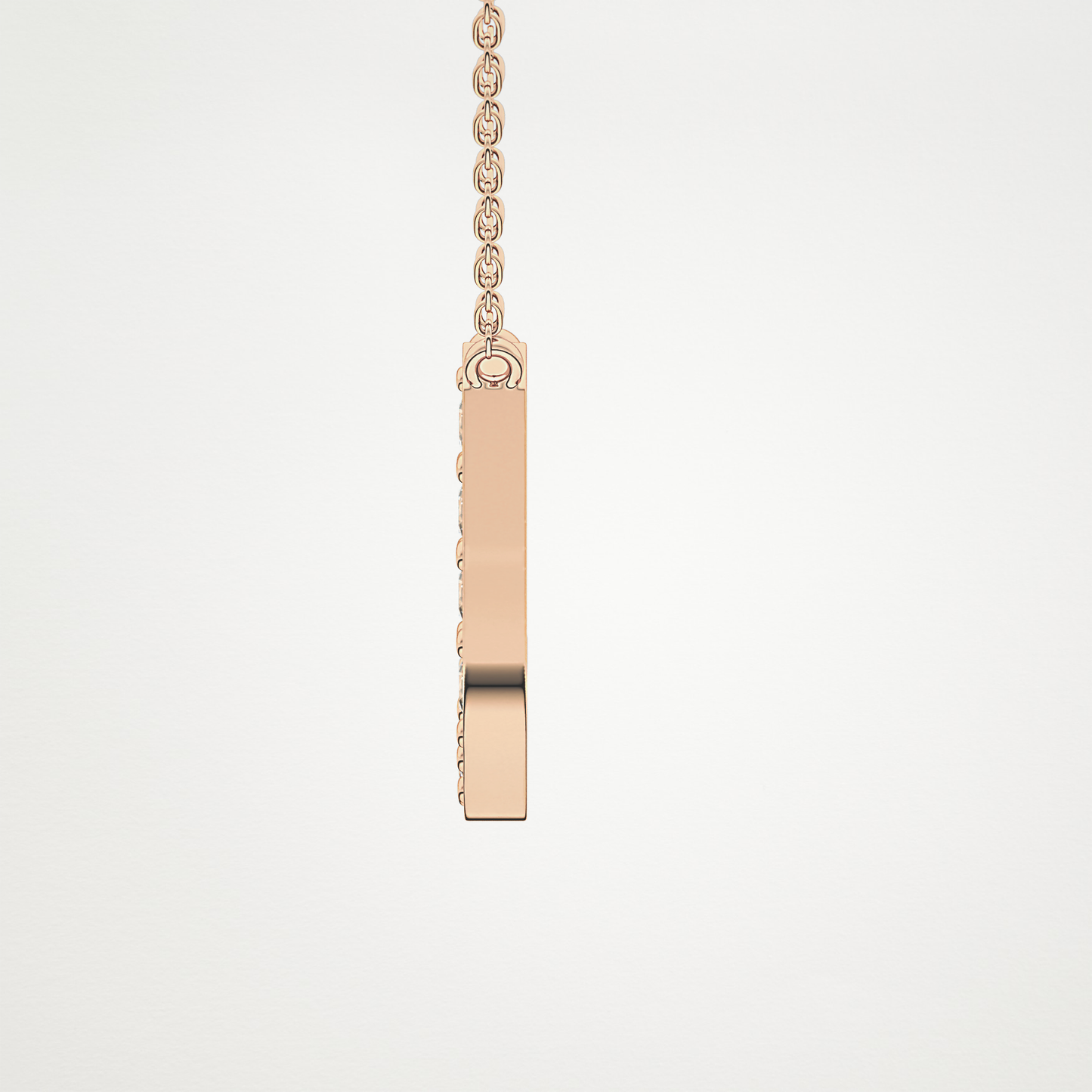 0.356 CT Moissanite J-Shaped Necklace in 14K or 18K Solid Gold – DEF Color, VVS Clarity