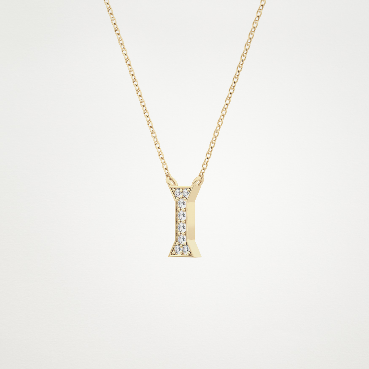 0.83 CT Moissanite I-Shaped Necklace in 14K or 18K Solid Gold – DEF Color, VVS Clarity