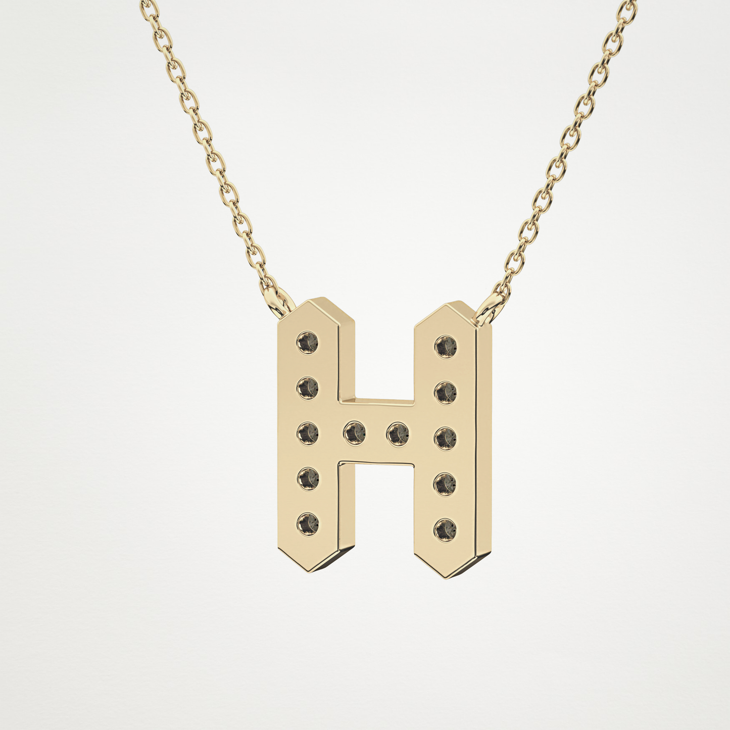 0.36 CT Moissanite H-Shaped Necklace in 14K or 18K Solid Gold – DEF Color, VVS Clarity