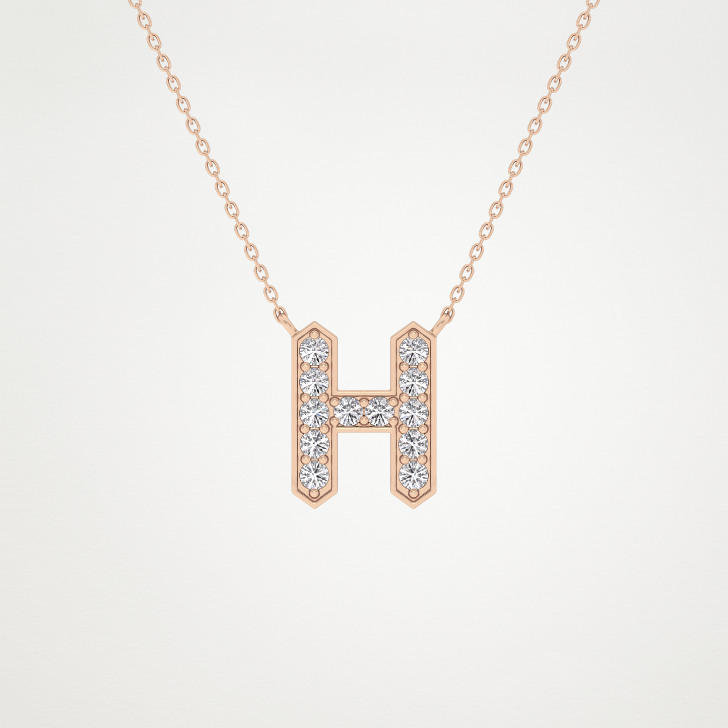 0.36 CT Moissanite H-Shaped Necklace in 14K or 18K Solid Gold – DEF Color, VVS Clarity