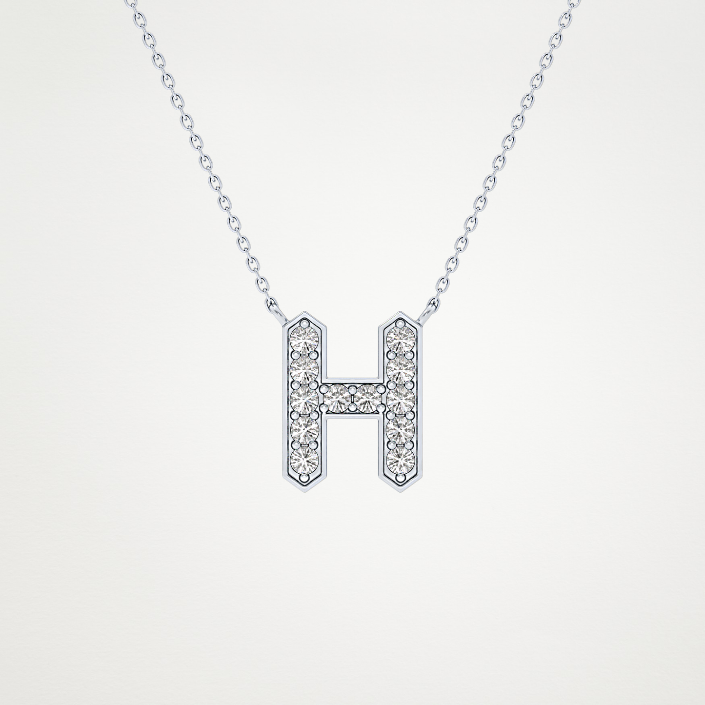 0.36 CT Moissanite H-Shaped Necklace in 14K or 18K Solid Gold – DEF Color, VVS Clarity