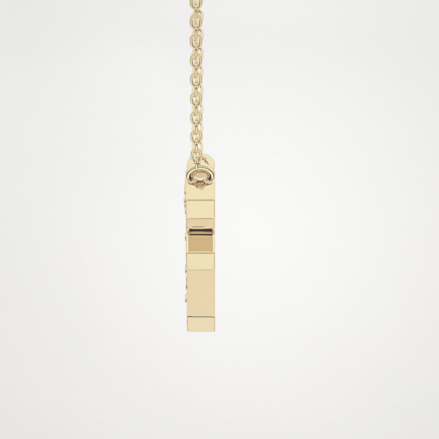 0.342 CT Moissanite F-Shaped Necklace in 14K or 18K Solid Gold – DEF Color, VVS Clarity