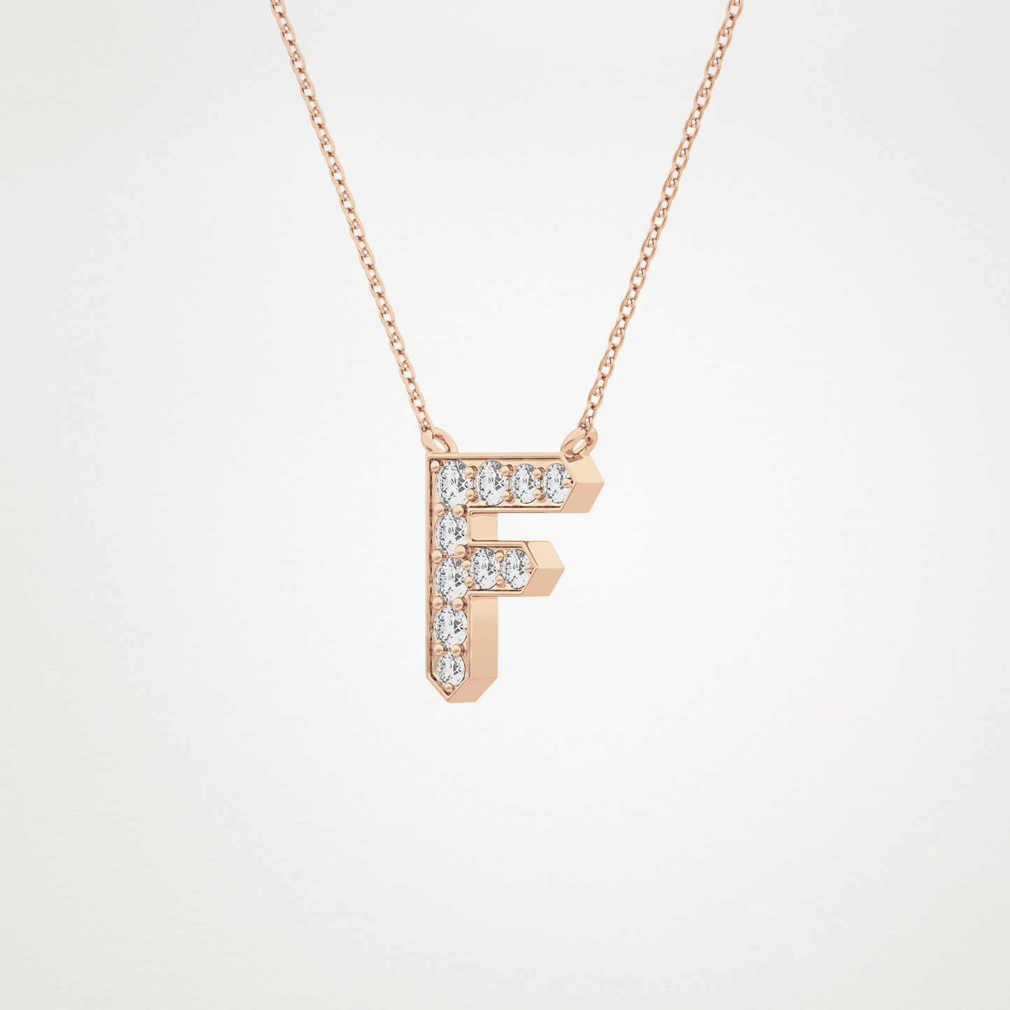 0.342 CT Moissanite F-Shaped Necklace in 14K or 18K Solid Gold – DEF Color, VVS Clarity