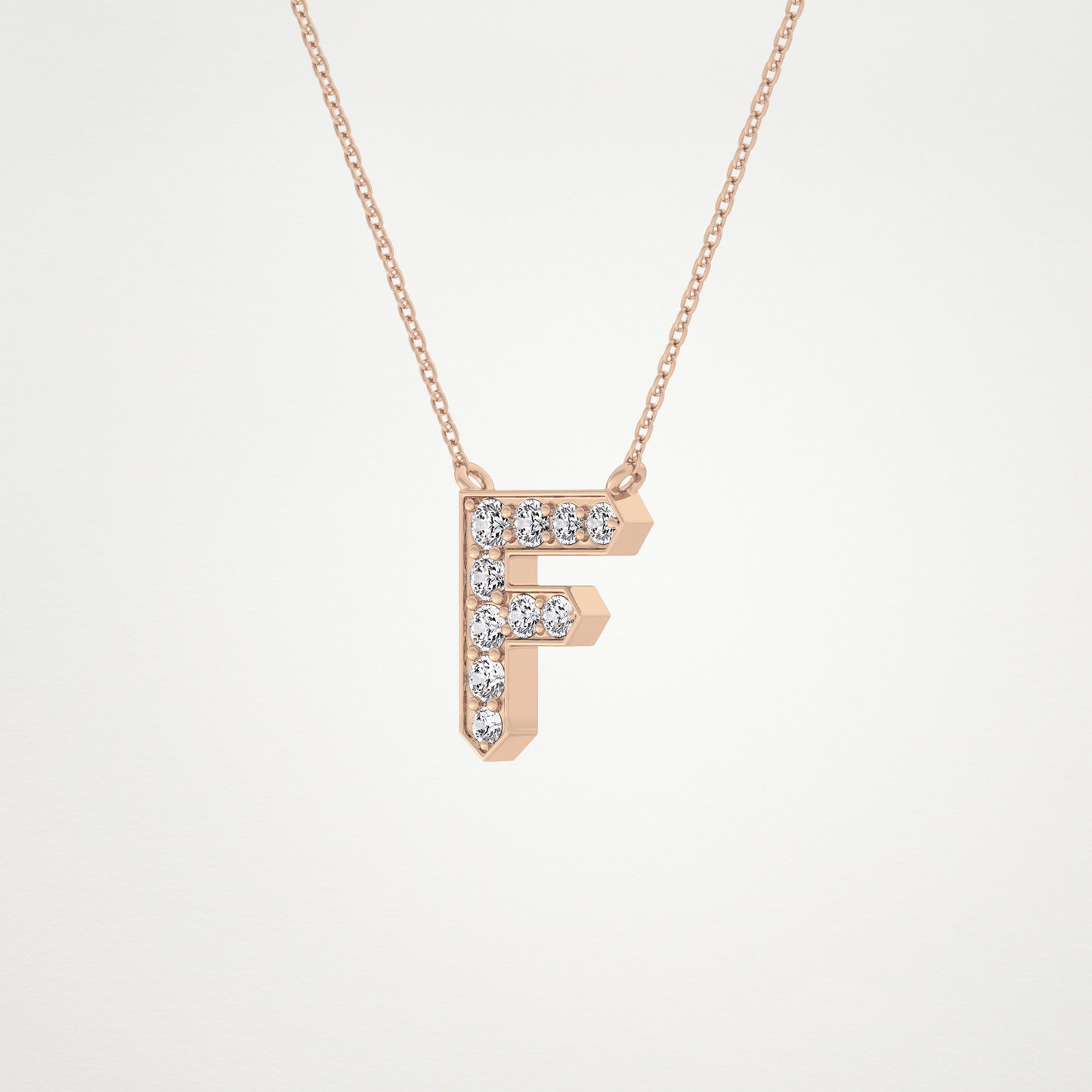 0.342 CT Moissanite F-Shaped Necklace in 14K or 18K Solid Gold – DEF Color, VVS Clarity
