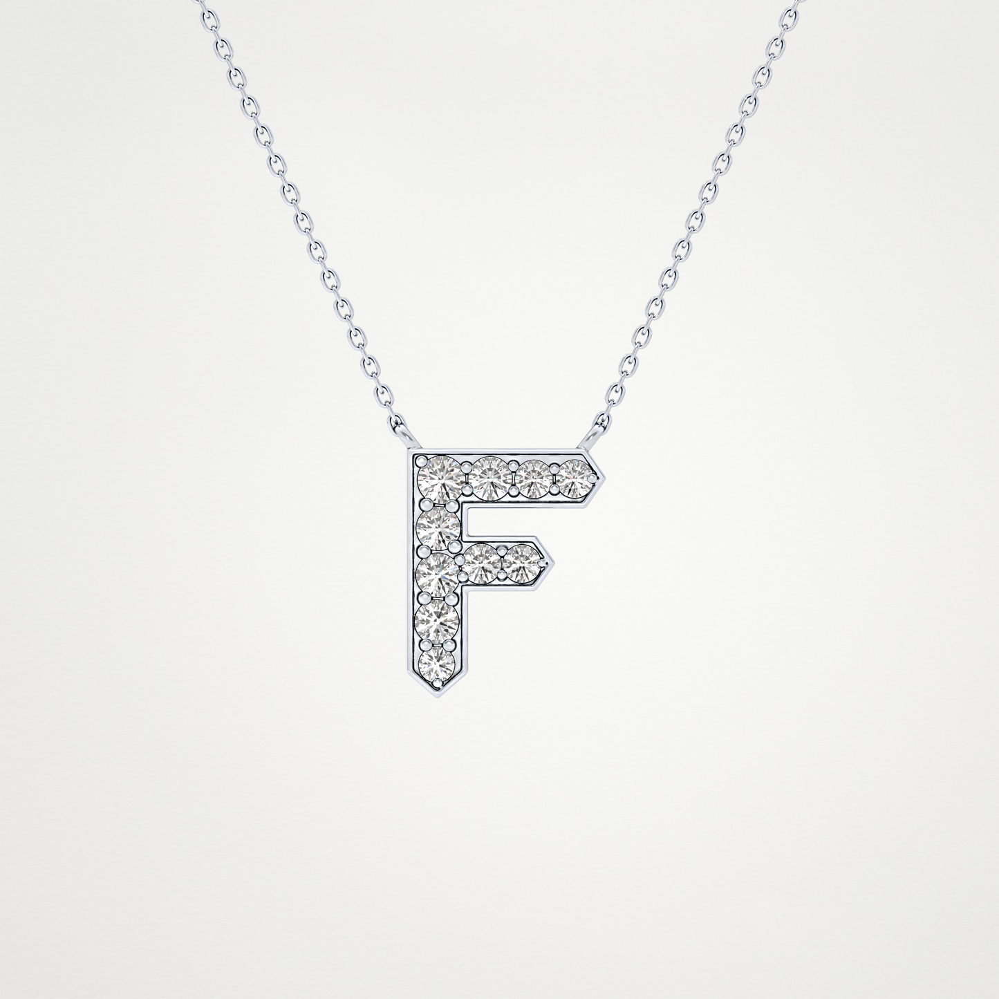 0.342 CT Moissanite F-Shaped Necklace in 14K or 18K Solid Gold – DEF Color, VVS Clarity