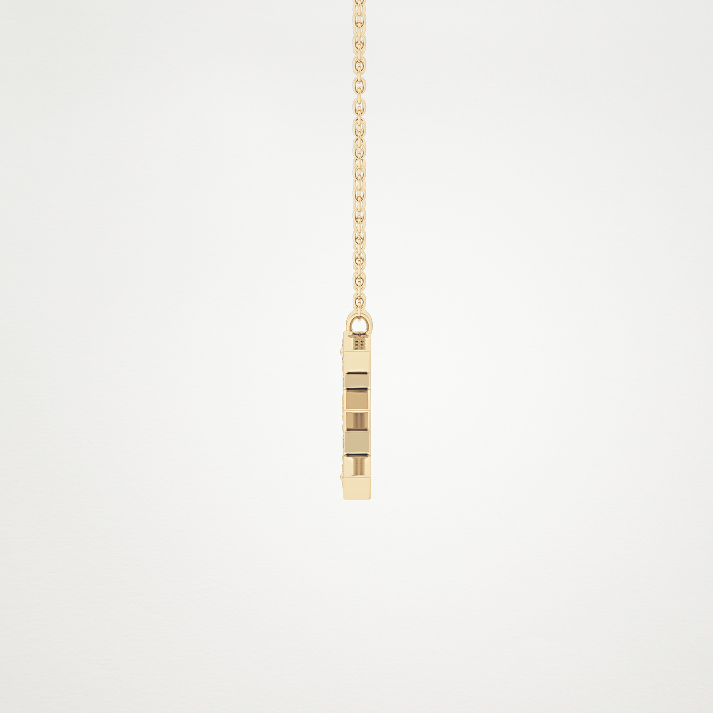 0.385 CT Moissanite E-Shaped Necklace in 14K or 18K Solid Gold – DEF Color, VVS Clarity