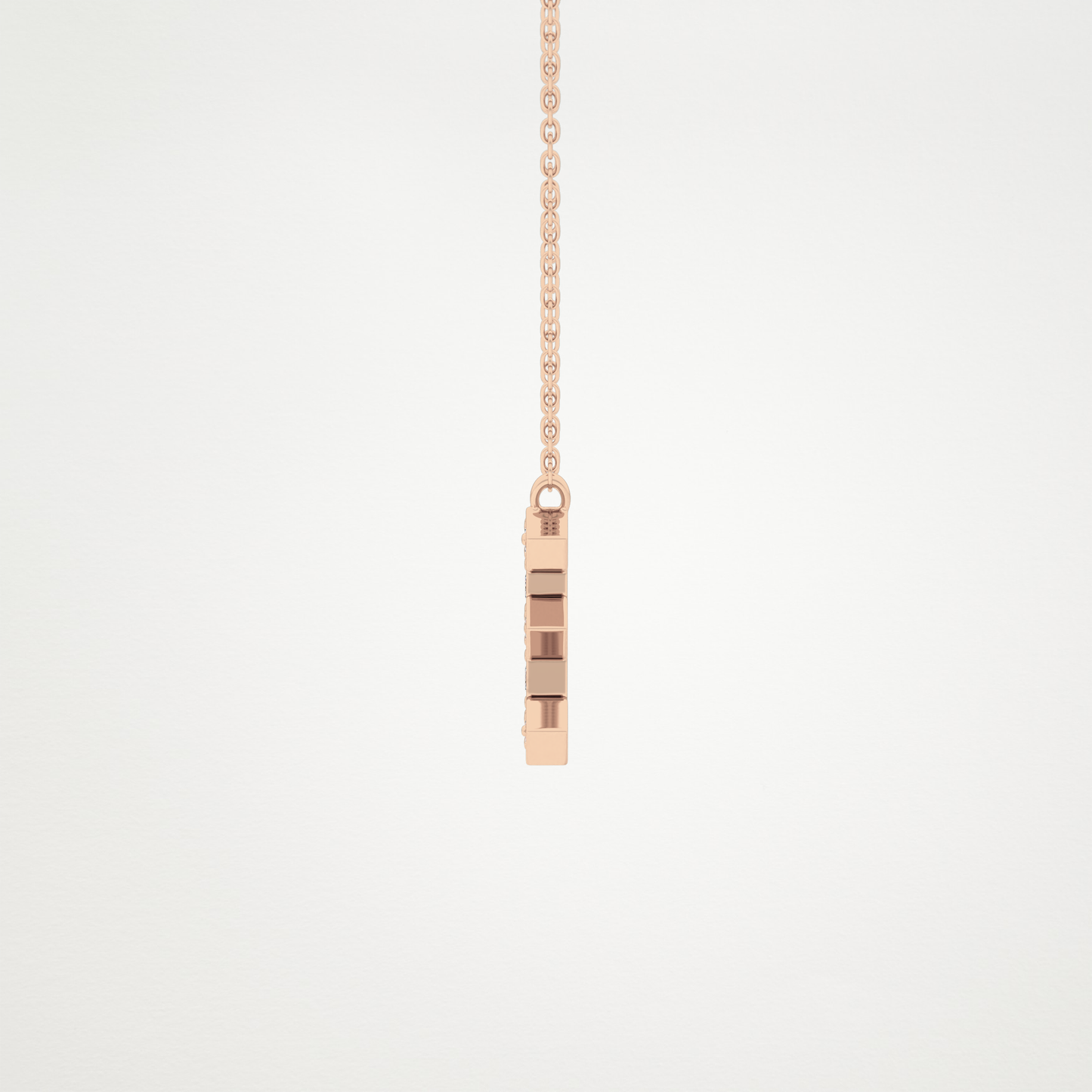 0.385 CT Moissanite E-Shaped Necklace in 14K or 18K Solid Gold – DEF Color, VVS Clarity