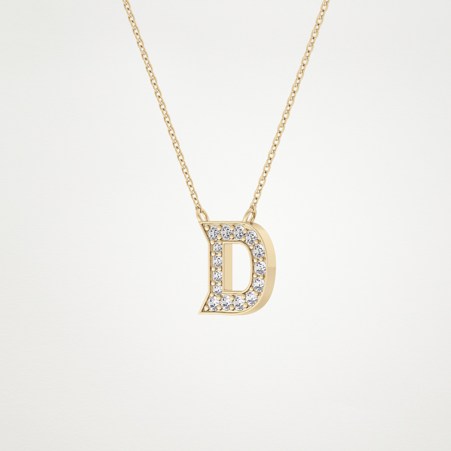 0.243 CT Moissanite D-Shaped Necklace in 14K or 18K Solid Gold – DEF Color, VVS Clarity