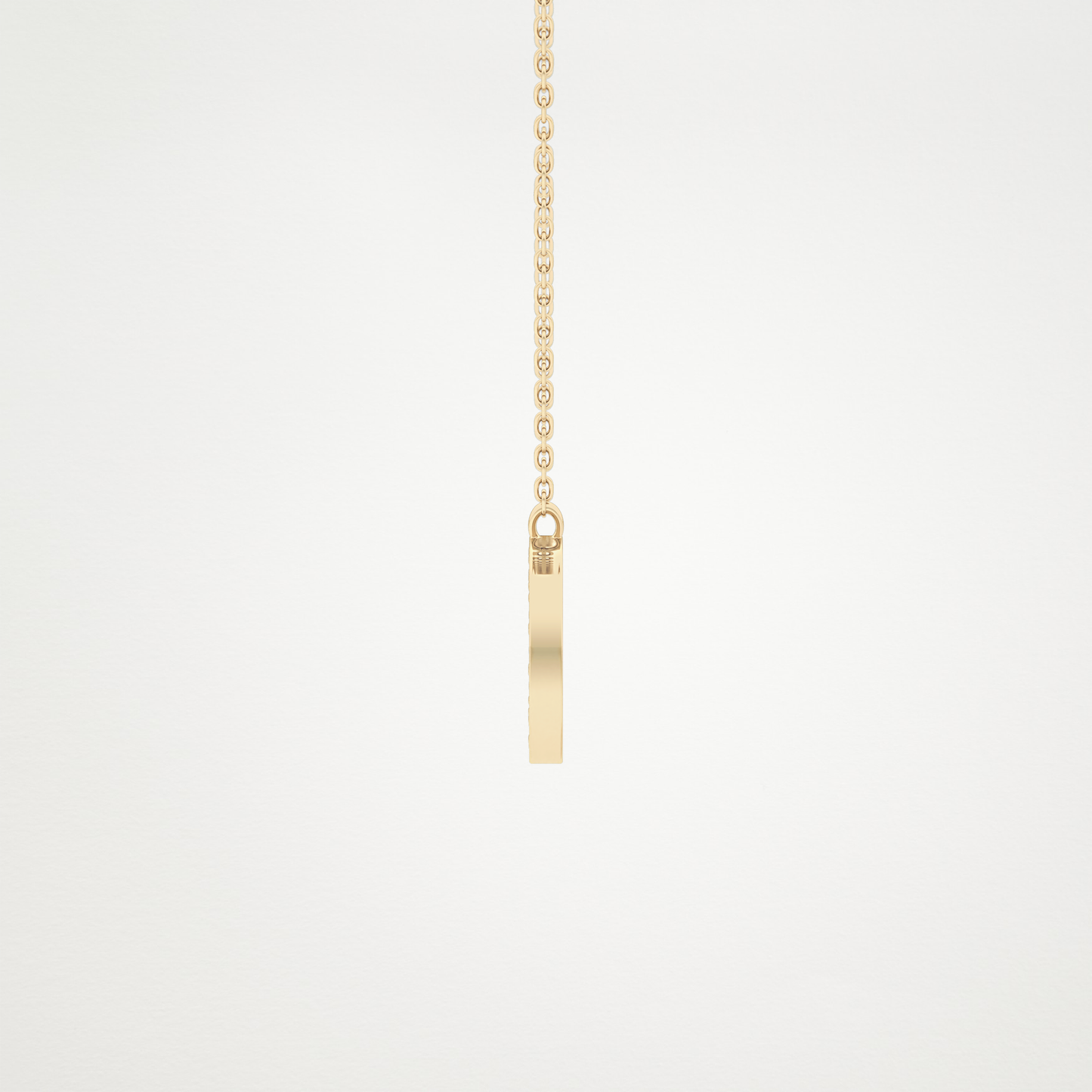 0.243 CT Moissanite D-Shaped Necklace in 14K or 18K Solid Gold – DEF Color, VVS Clarity