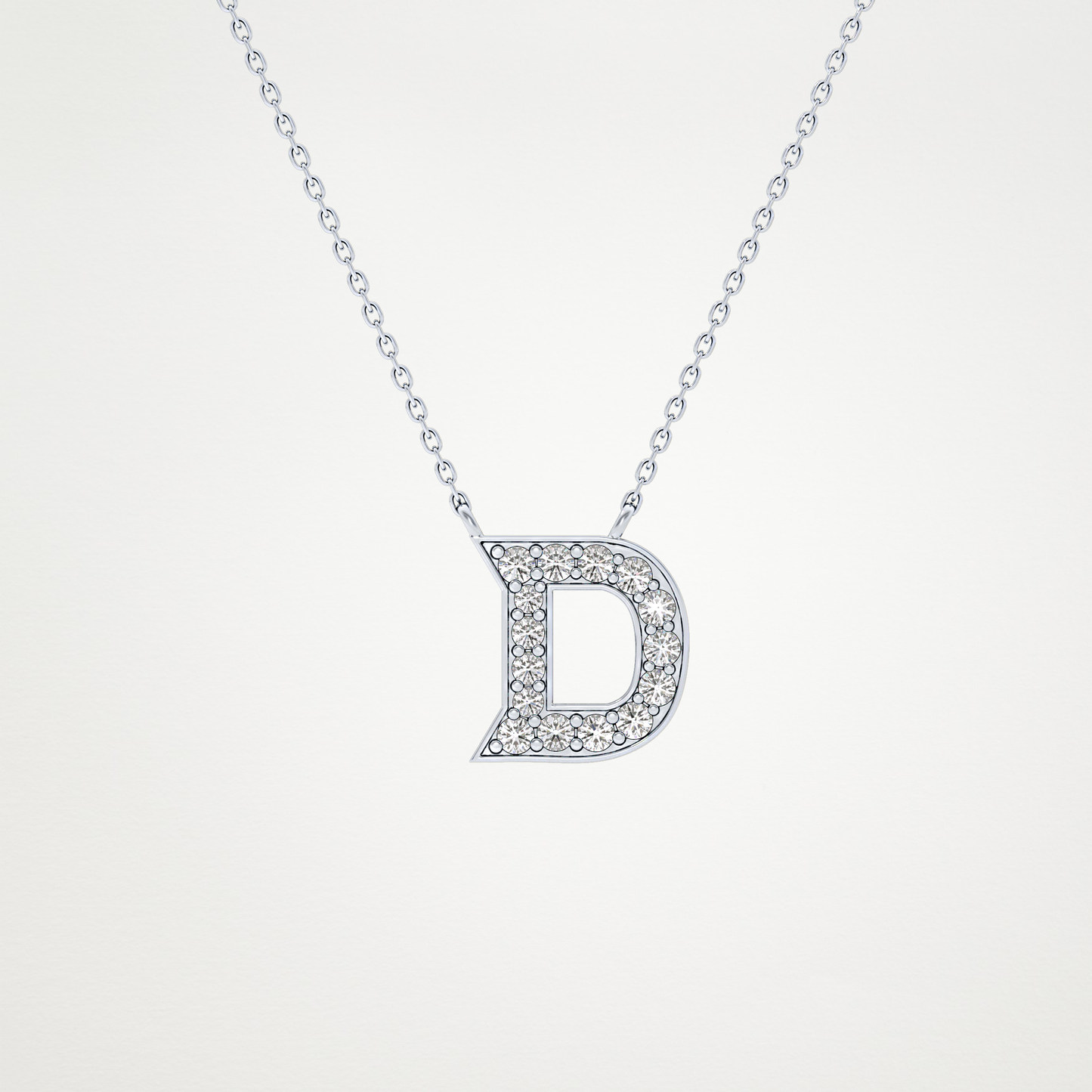 0.243 CT Moissanite D-Shaped Necklace in 14K or 18K Solid Gold – DEF Color, VVS Clarity