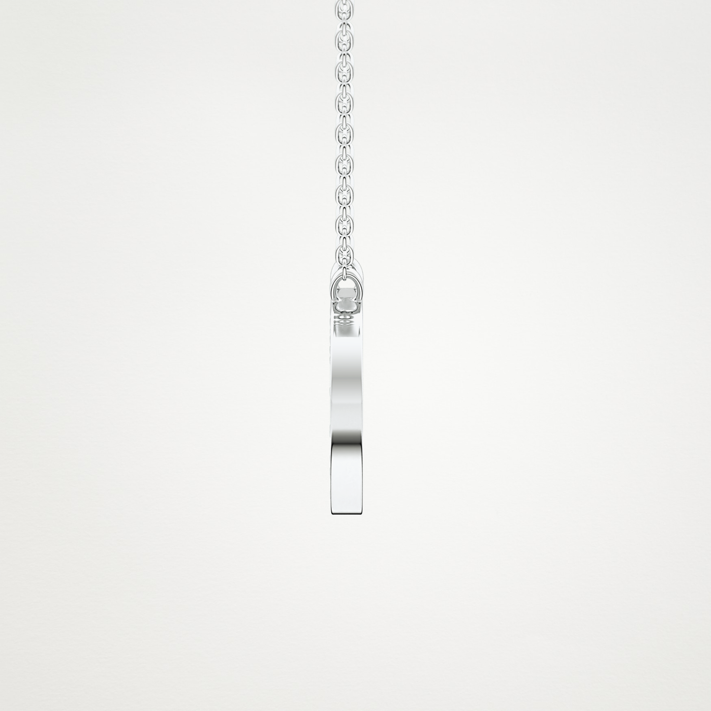 0.243 CT Moissanite D-Shaped Necklace in 14K or 18K Solid Gold – DEF Color, VVS Clarity