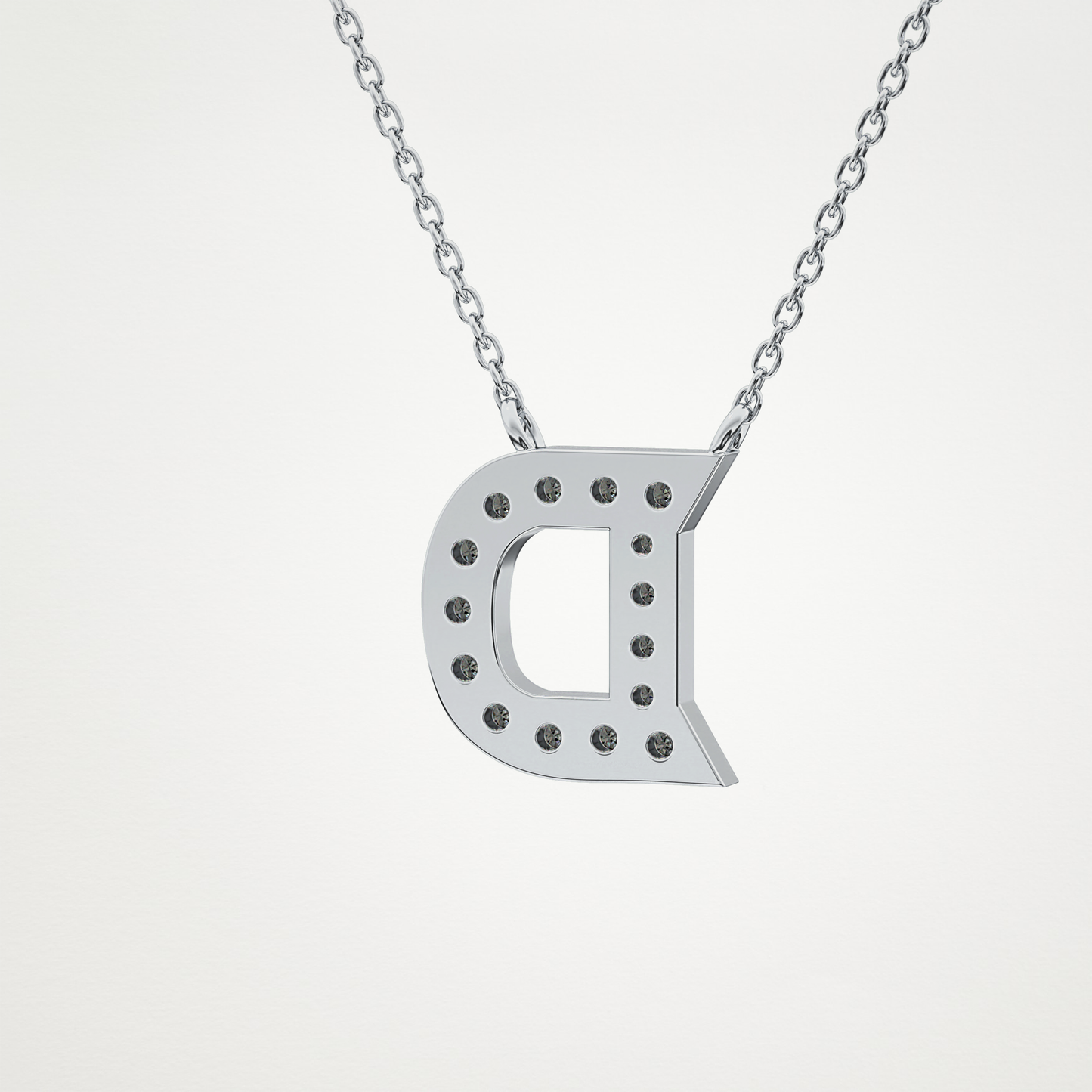 0.243 CT Moissanite D-Shaped Necklace in 14K or 18K Solid Gold – DEF Color, VVS Clarity