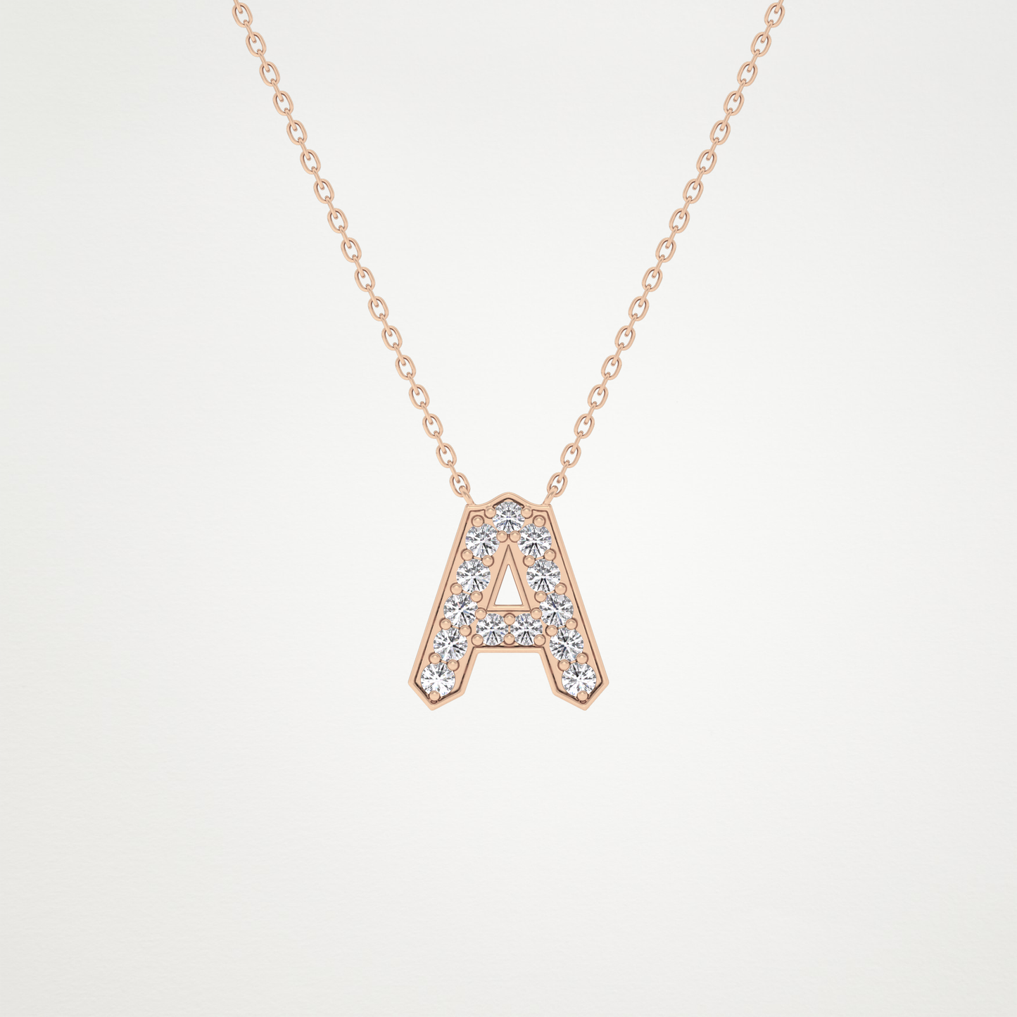 0.226 CT Moissanite A-Shaped Necklace in 14K or 18K Solid Gold – DEF Color, VVS Clarity