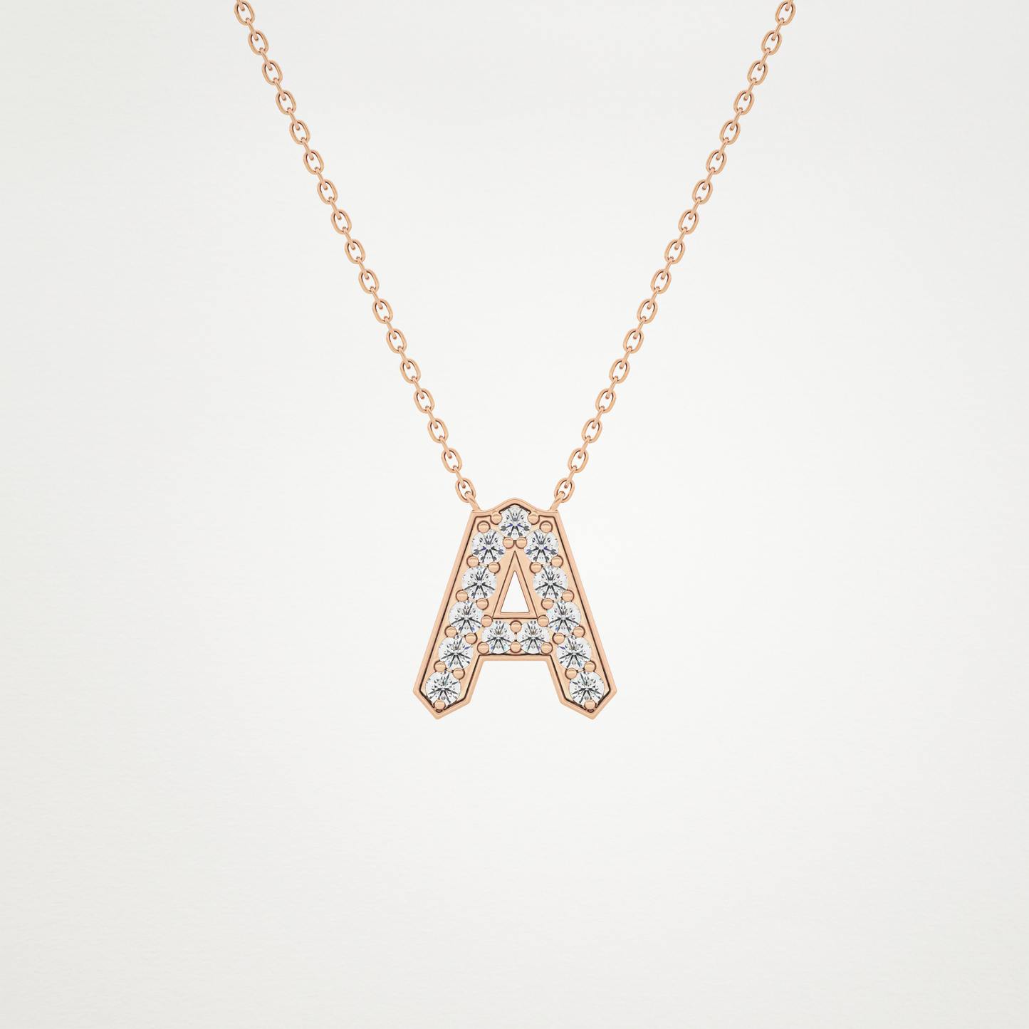 0.226 CT Moissanite A-Shaped Necklace in 14K or 18K Solid Gold – DEF Color, VVS Clarity