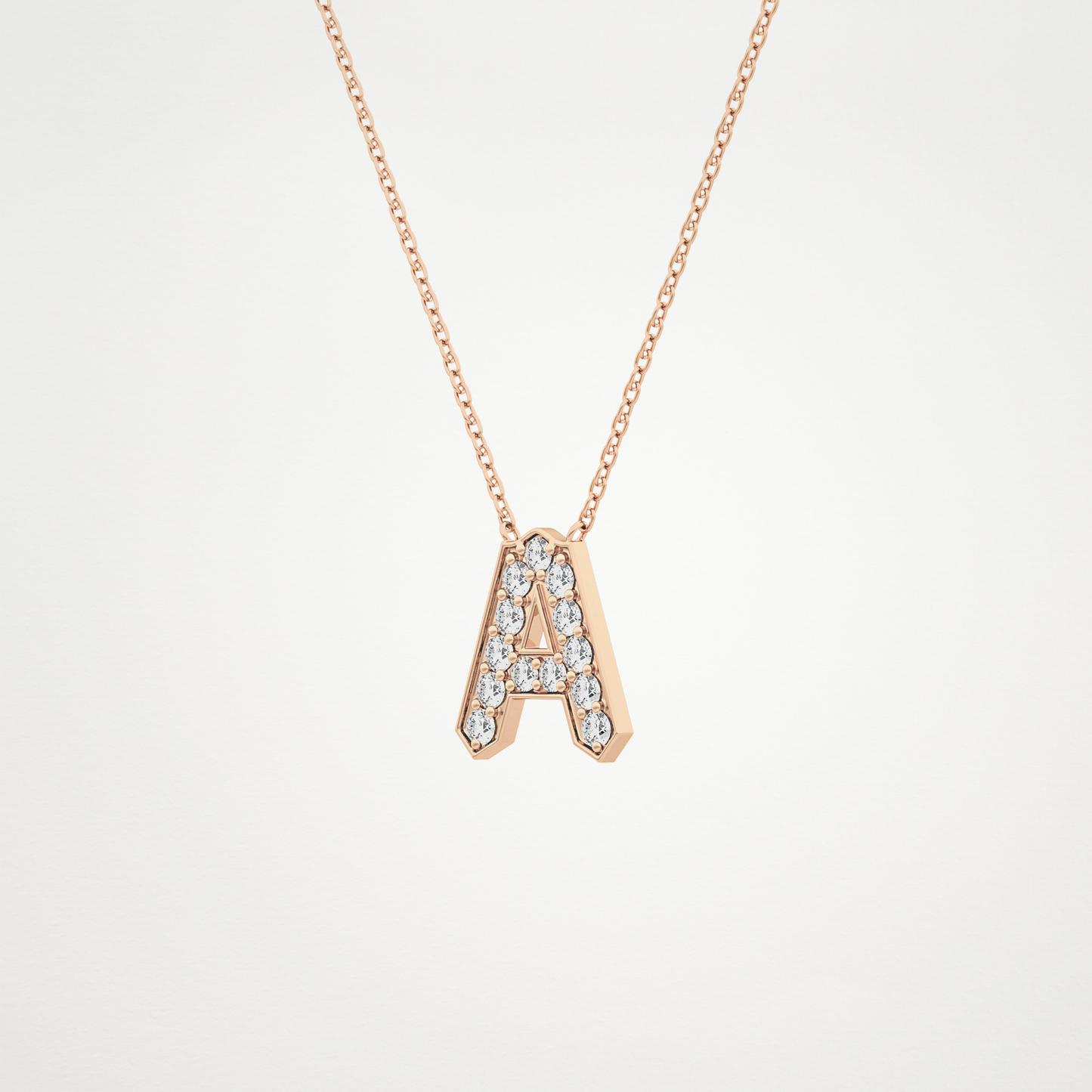 0.226 CT Moissanite A-Shaped Necklace in 14K or 18K Solid Gold – DEF Color, VVS Clarity