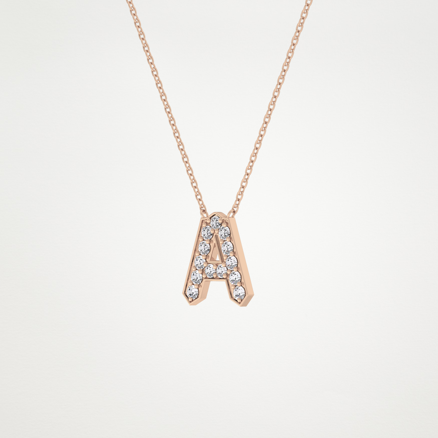 0.226 CT Moissanite A-Shaped Necklace in 14K or 18K Solid Gold – DEF Color, VVS Clarity