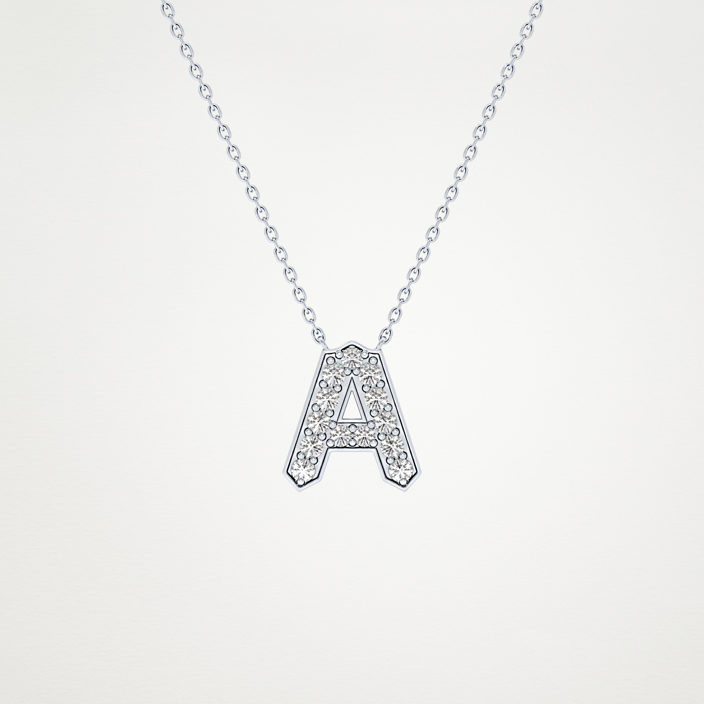 0.226 CT Moissanite A-Shaped Necklace in 14K or 18K Solid Gold – DEF Color, VVS Clarity