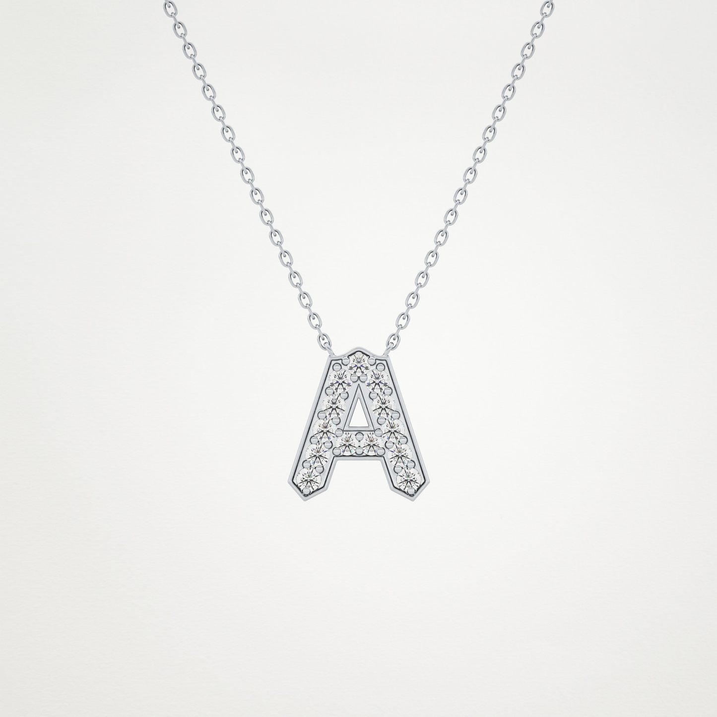 0.226 CT Moissanite A-Shaped Necklace in 14K or 18K Solid Gold – DEF Color, VVS Clarity