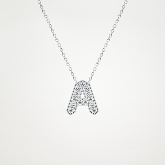 0.226 CT Moissanite A-Shaped Necklace in 14K or 18K Solid Gold – DEF Color, VVS Clarity