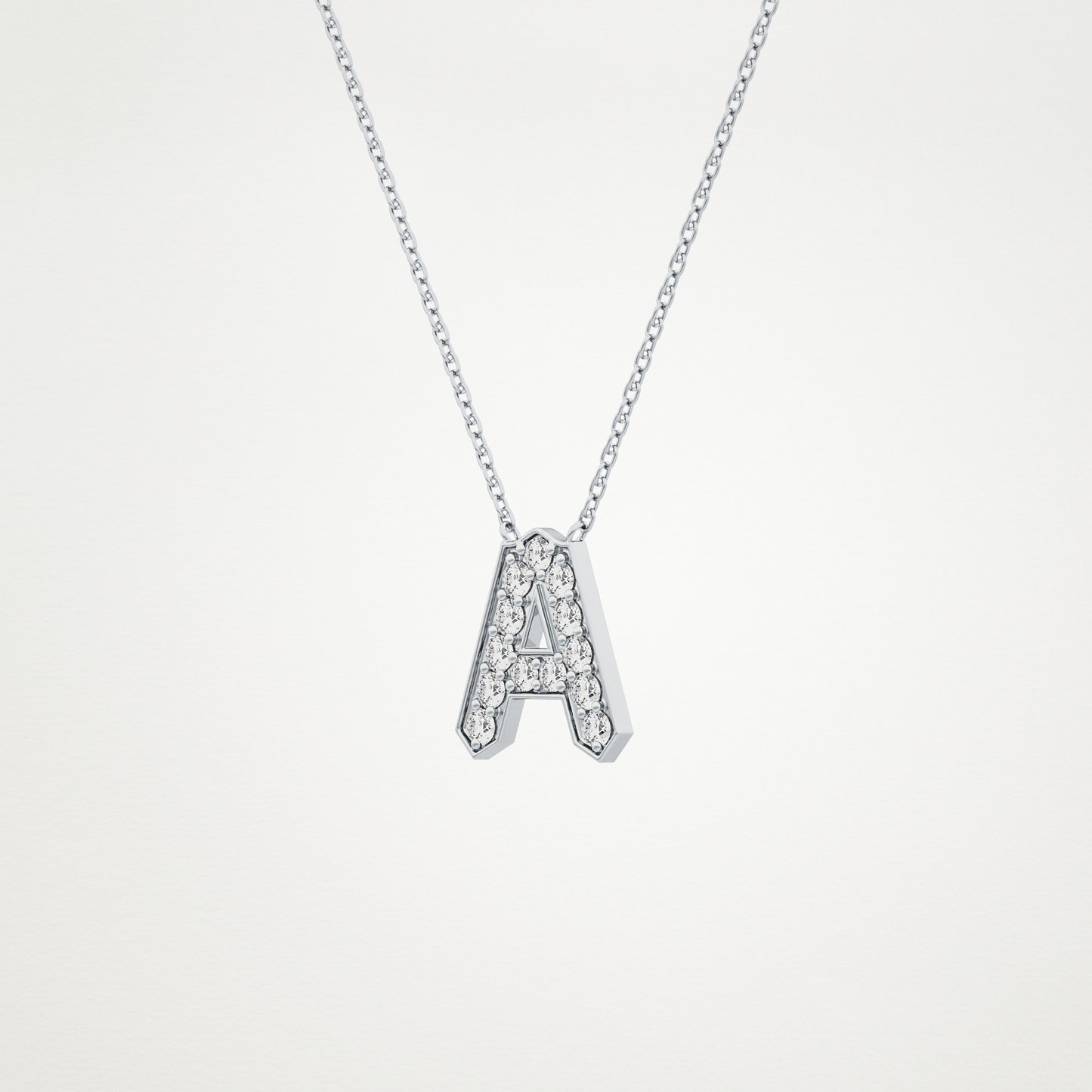 0.226 CT Moissanite A-Shaped Necklace in 14K or 18K Solid Gold – DEF Color, VVS Clarity