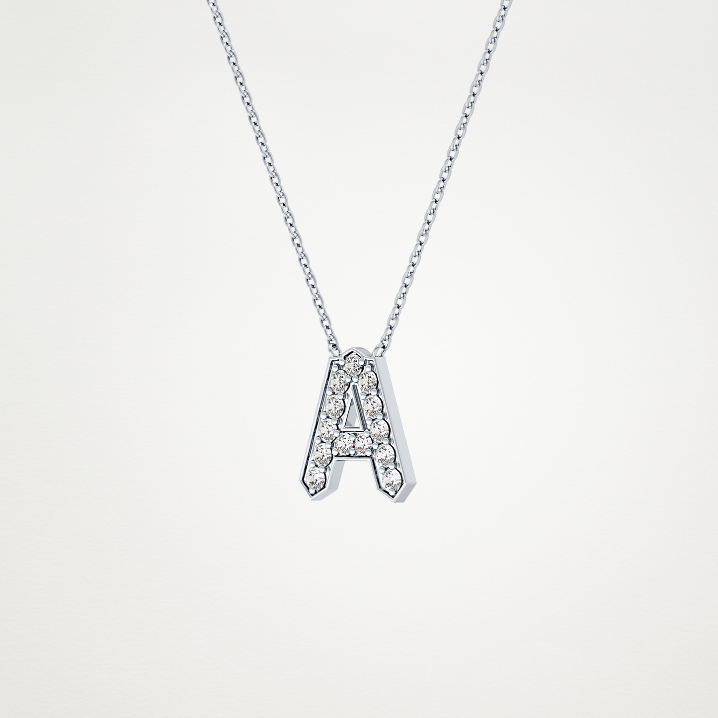 0.226 CT Moissanite A-Shaped Necklace in 14K or 18K Solid Gold – DEF Color, VVS Clarity