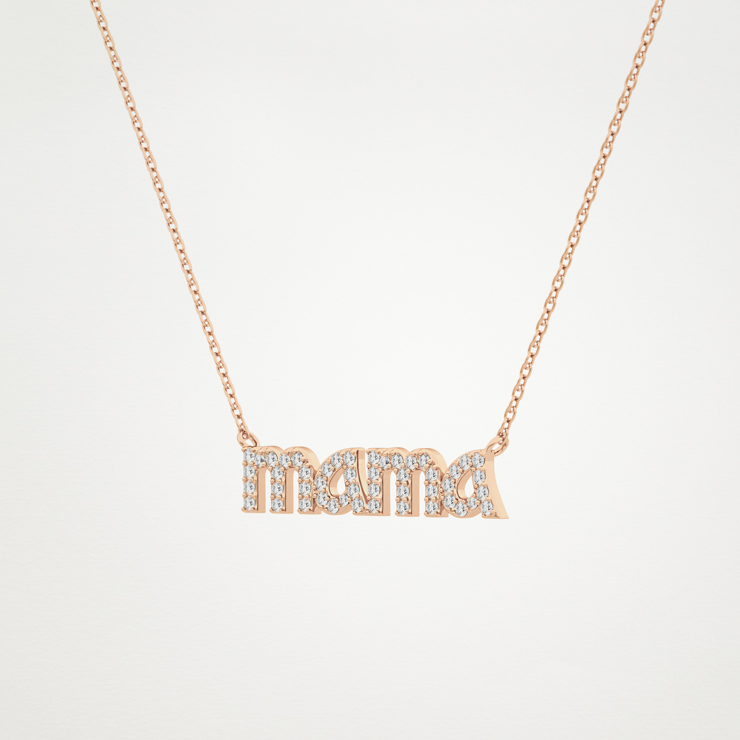 0.17 CT Moissanite MAMA Necklace in 14K or 18K Solid Gold – DEF Color, VVS Clarity