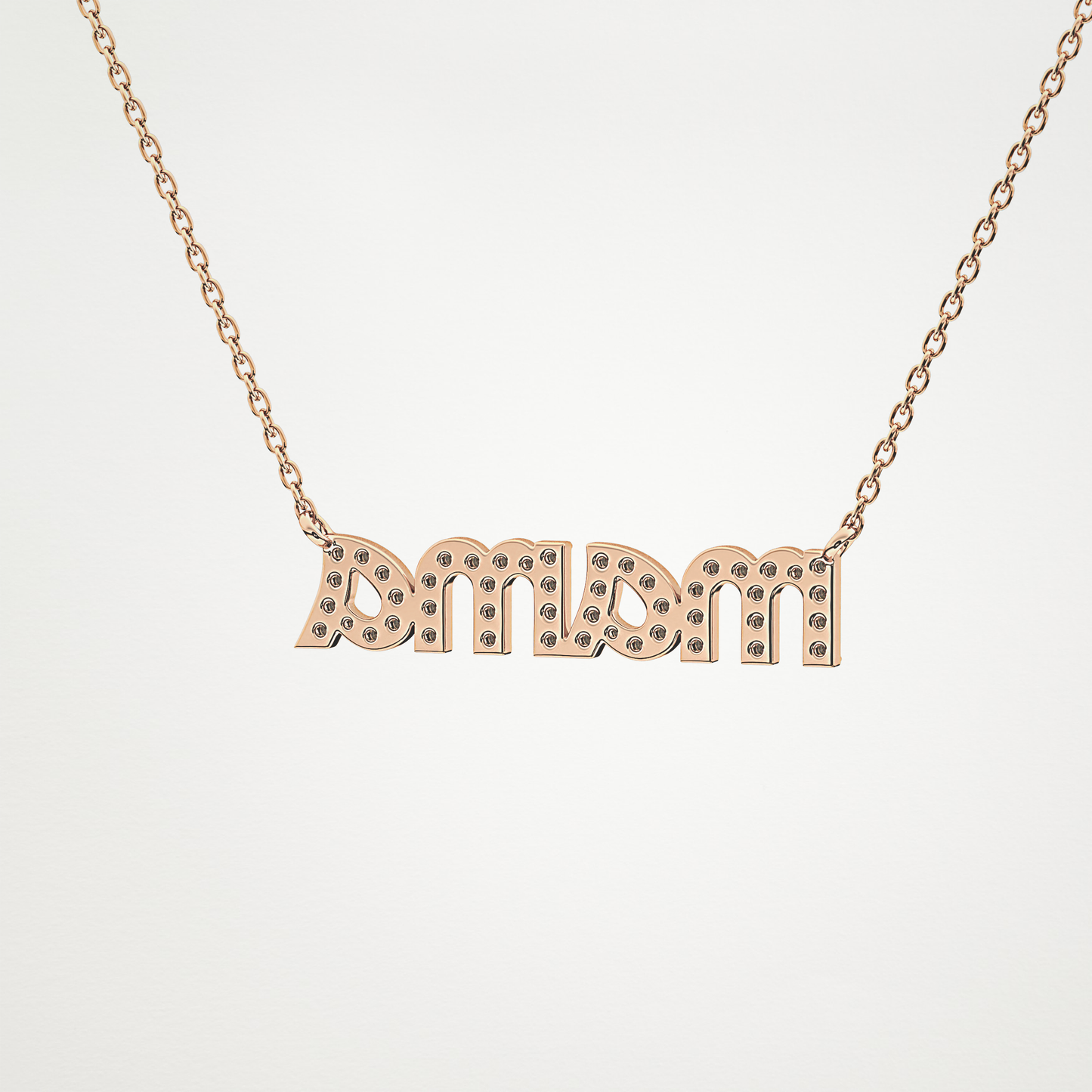 0.17 CT Moissanite MAMA Necklace in 14K or 18K Solid Gold – DEF Color, VVS Clarity