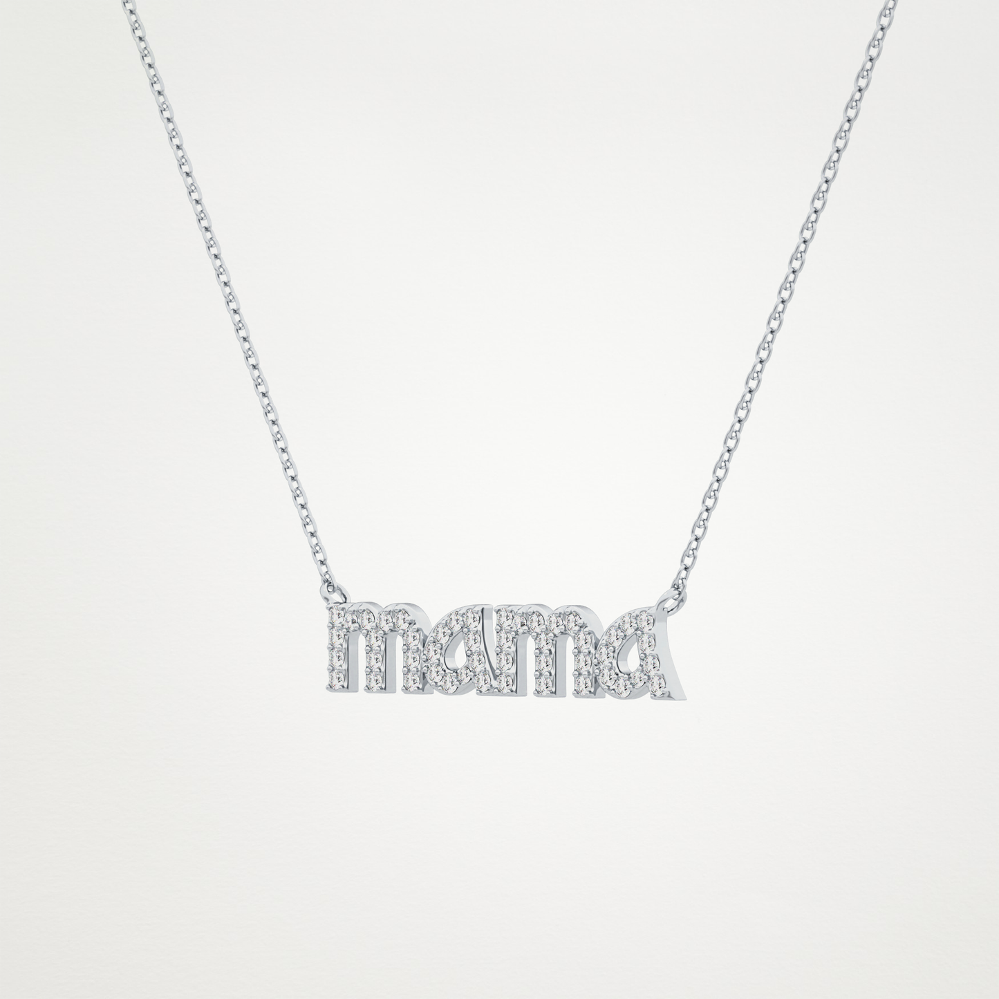 0.17 CT Moissanite MAMA Necklace in 14K or 18K Solid Gold – DEF Color, VVS Clarity