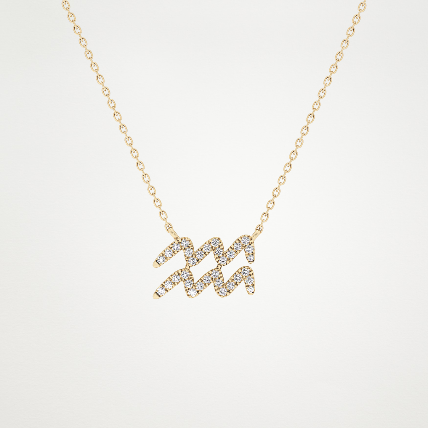 0.114 CT Moissanite Aquarius Necklace in 14K or 18K Solid Gold – DEF Color, VVS Clarity