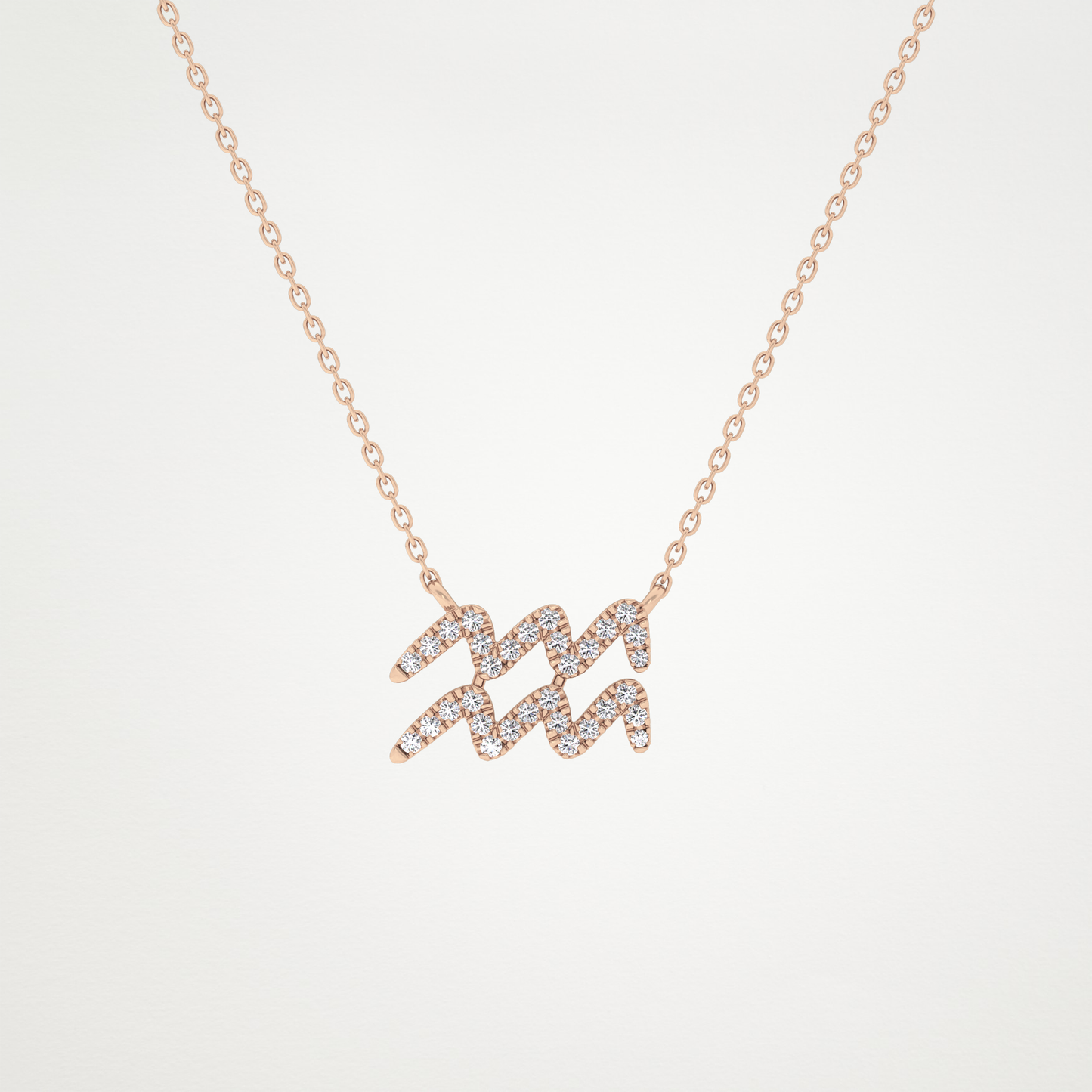 0.114 CT Moissanite Aquarius Necklace in 14K or 18K Solid Gold – DEF Color, VVS Clarity