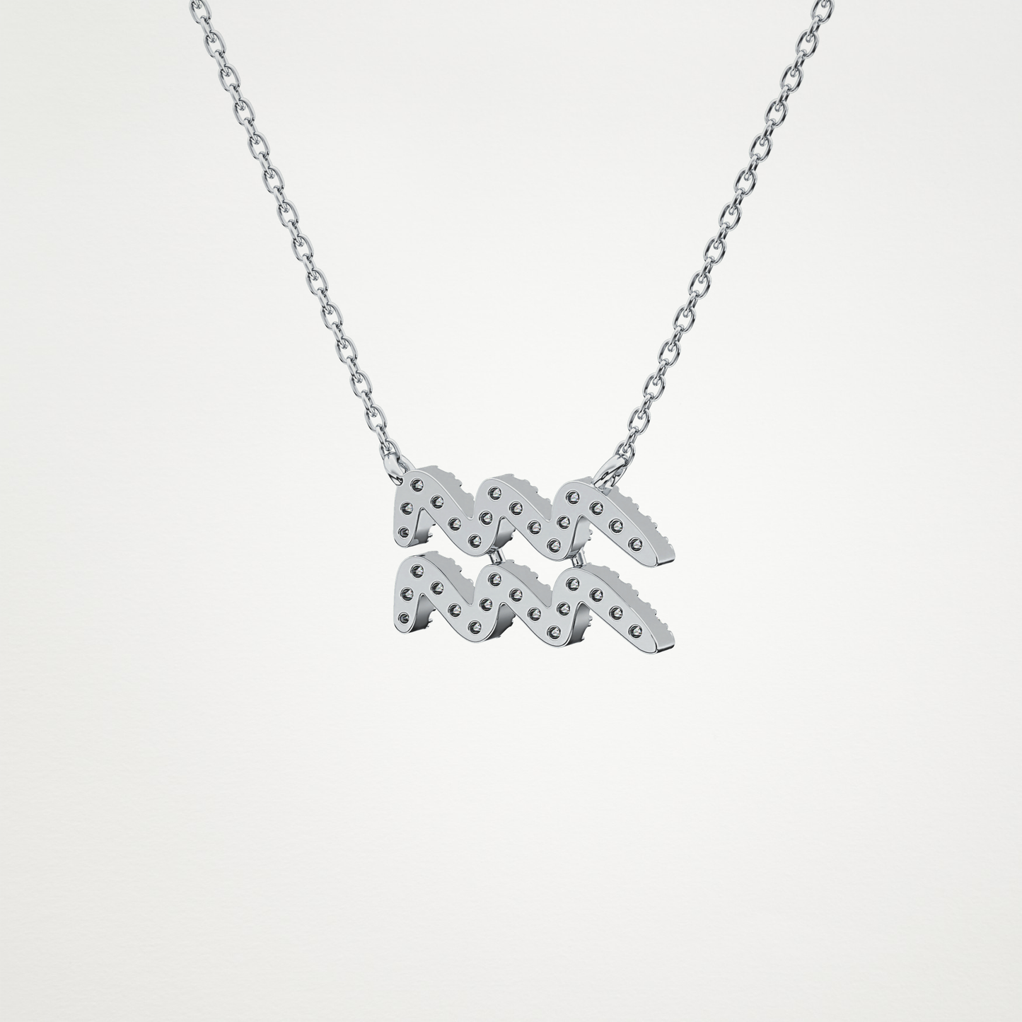 0.114 CT Moissanite Aquarius Necklace in 14K or 18K Solid Gold – DEF Color, VVS Clarity