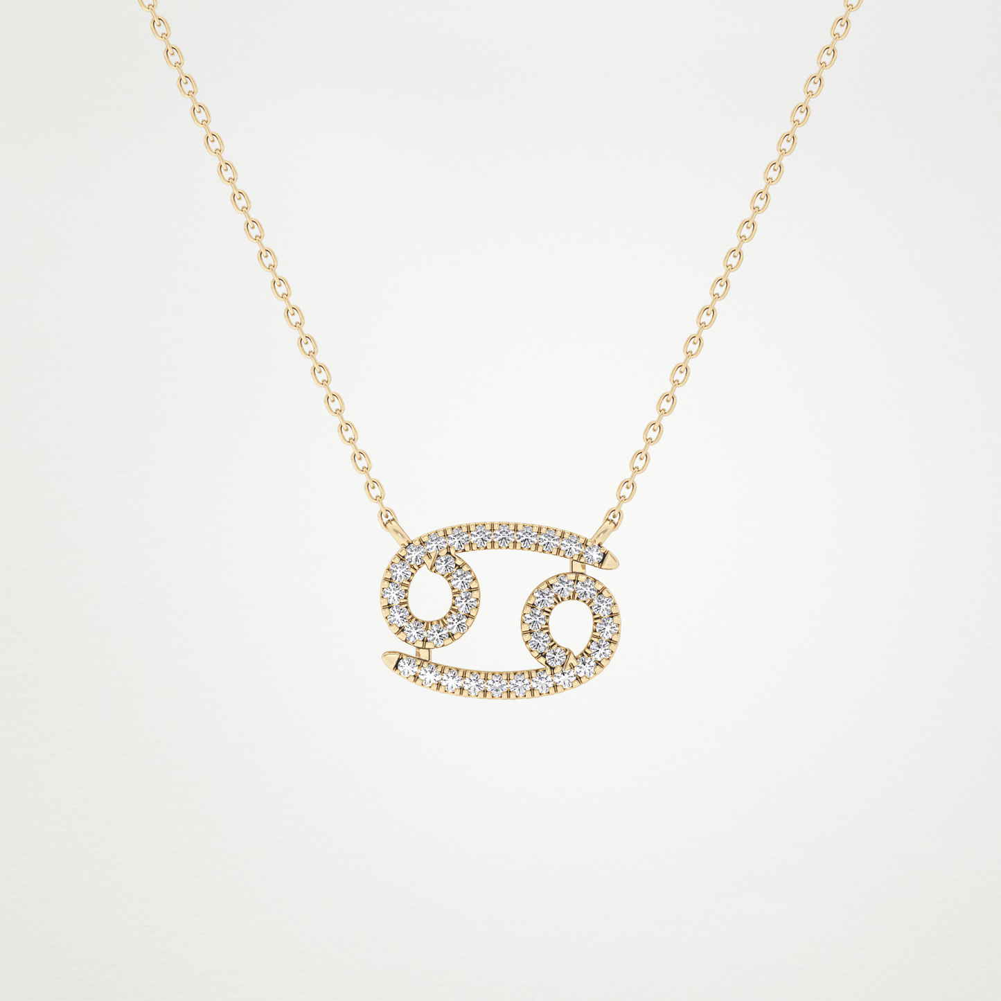 0.175 CT Moissanite Cancer Necklace in 14K or 18K Solid Gold – DEF Color, VVS Clarity