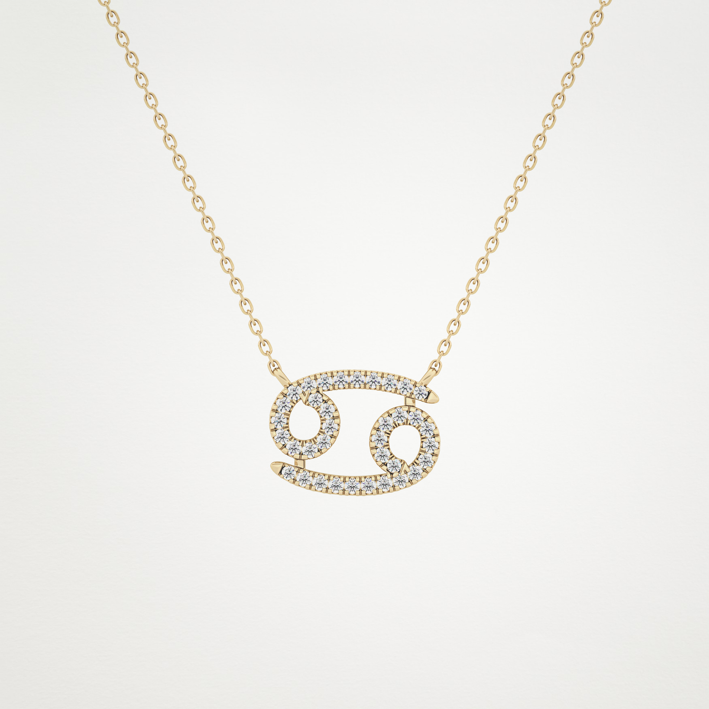 0.175 CT Moissanite Cancer Necklace in 14K or 18K Solid Gold – DEF Color, VVS Clarity
